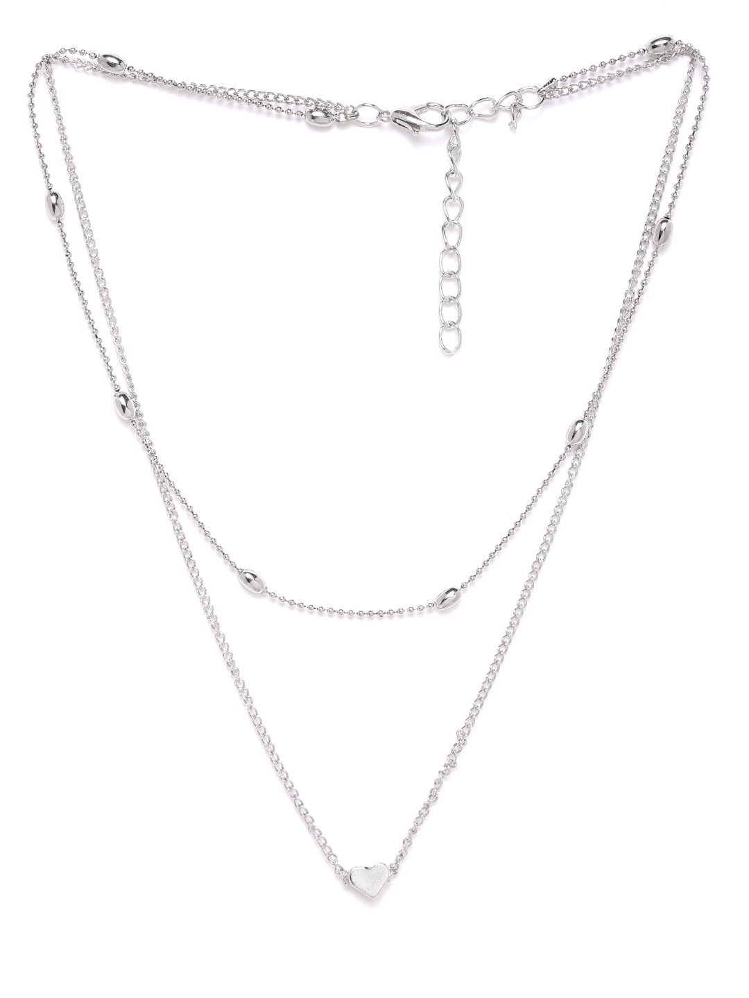 YouBella Silver-Plated Layered Necklace