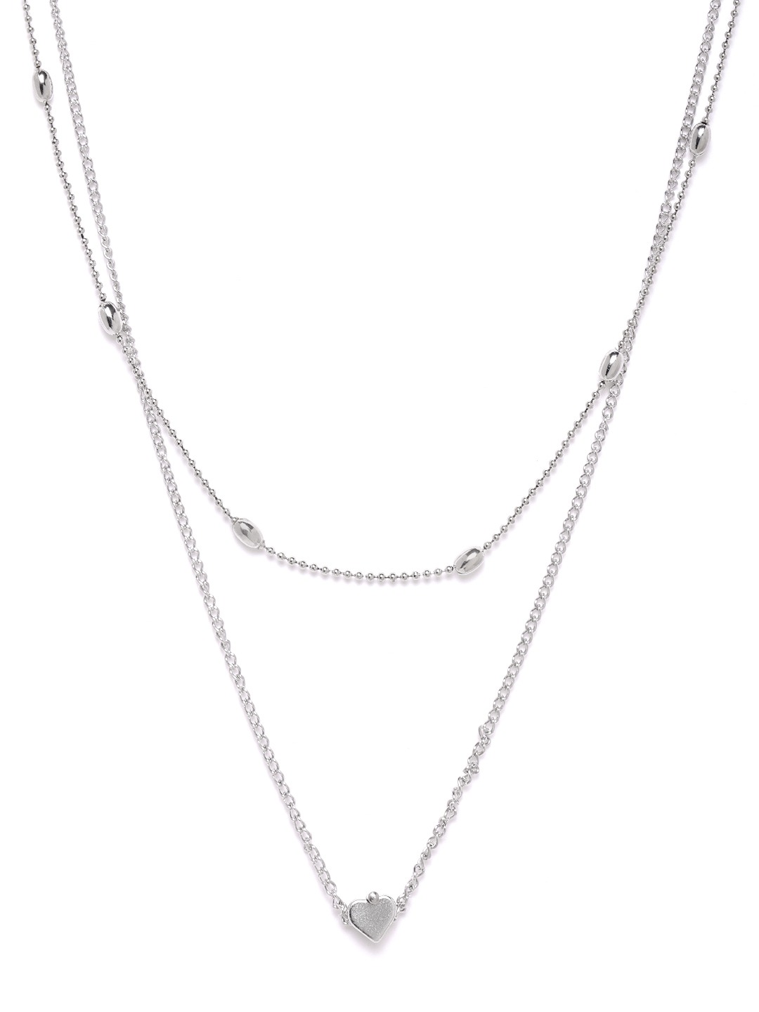 YouBella Silver-Plated Layered Necklace