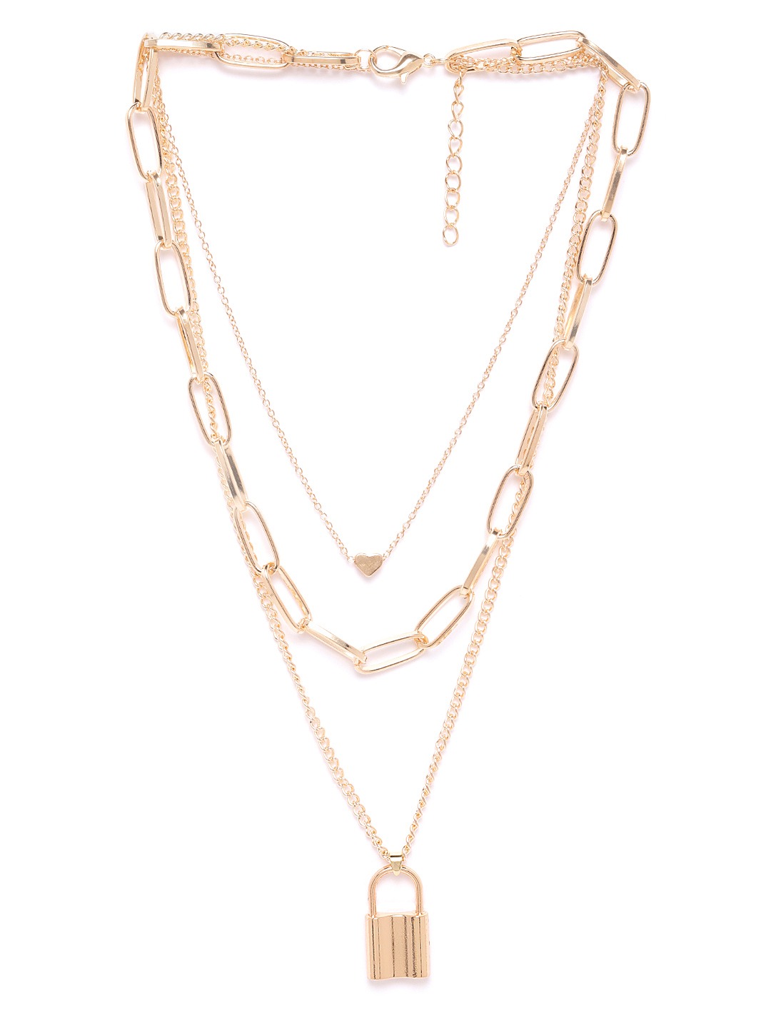 YouBella Women Stylish Latest Design Trendy Multi Layer Necklace Jewellery Gold Plated Multi Strand for Women (Golden) (YBNK_5745)