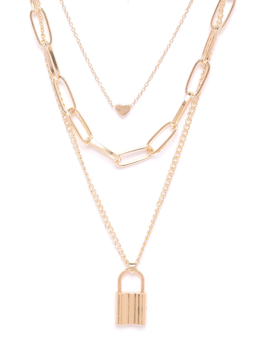 YouBella Women Stylish Latest Design Trendy Multi Layer Necklace Jewellery Gold Plated Multi Strand for Women (Golden) (YBNK_5745)
