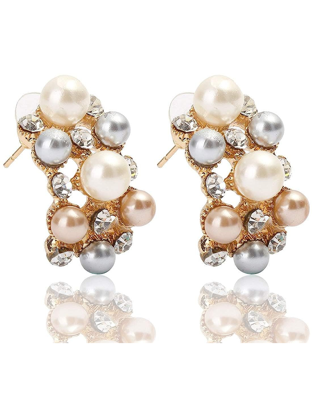 YouBella Jewellery Sets for Women Pearl Studded Necklace Jewellery Set with Earrings for Girls/Women (Gold)