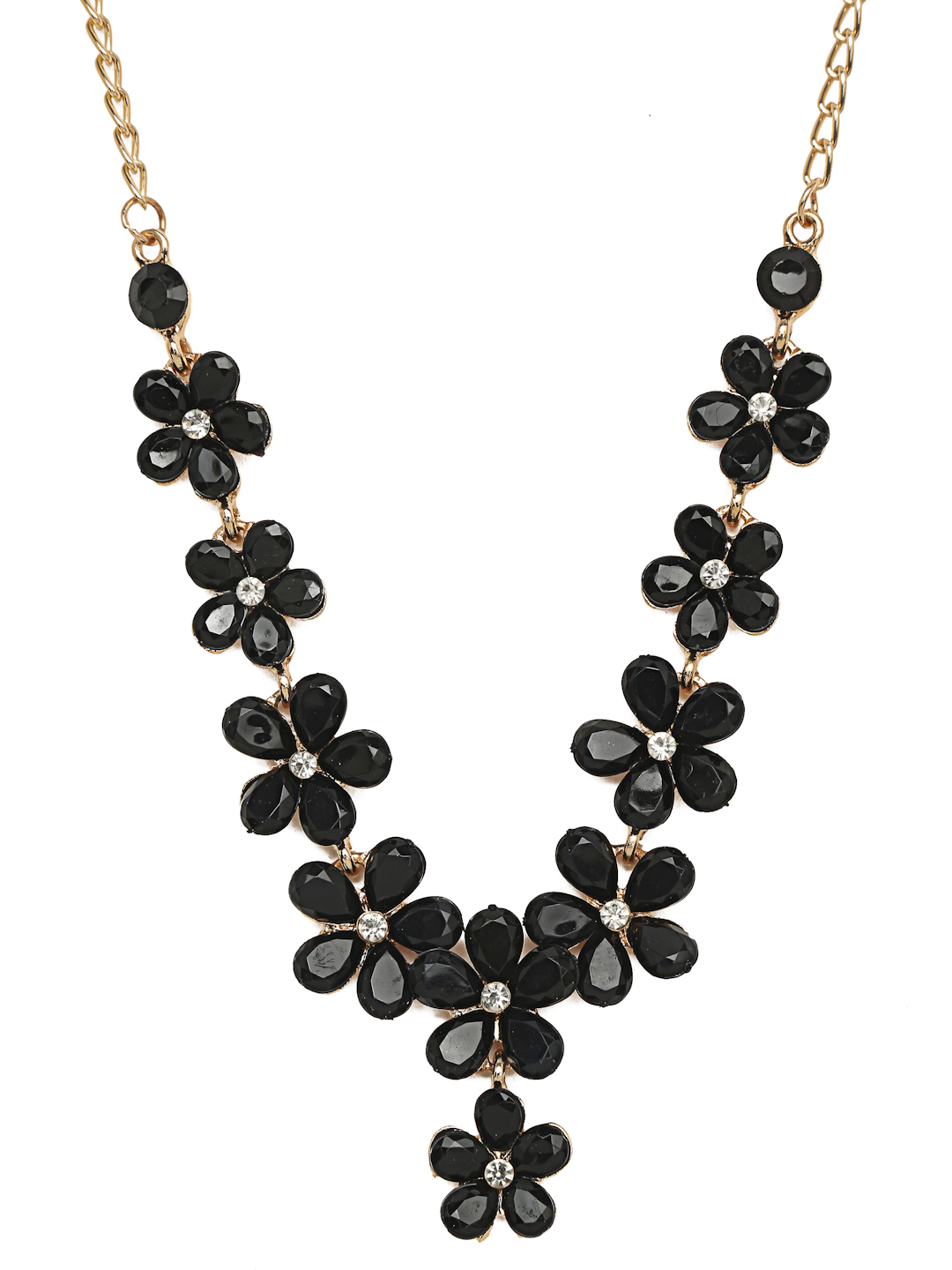 YouBella Jewellery Sets for Women Crystal Necklace Jewellery Set with Earrings for Girls/Women (Black)