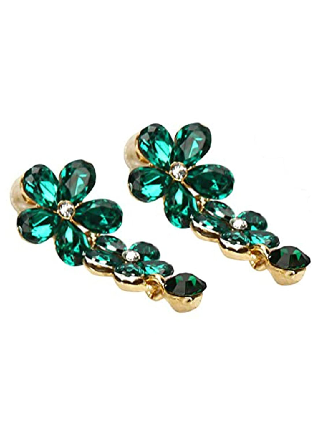 YouBella Jewellery Sets for Women Crystal Necklace Jewellery Set with Earrings for Girls/Women (Green)