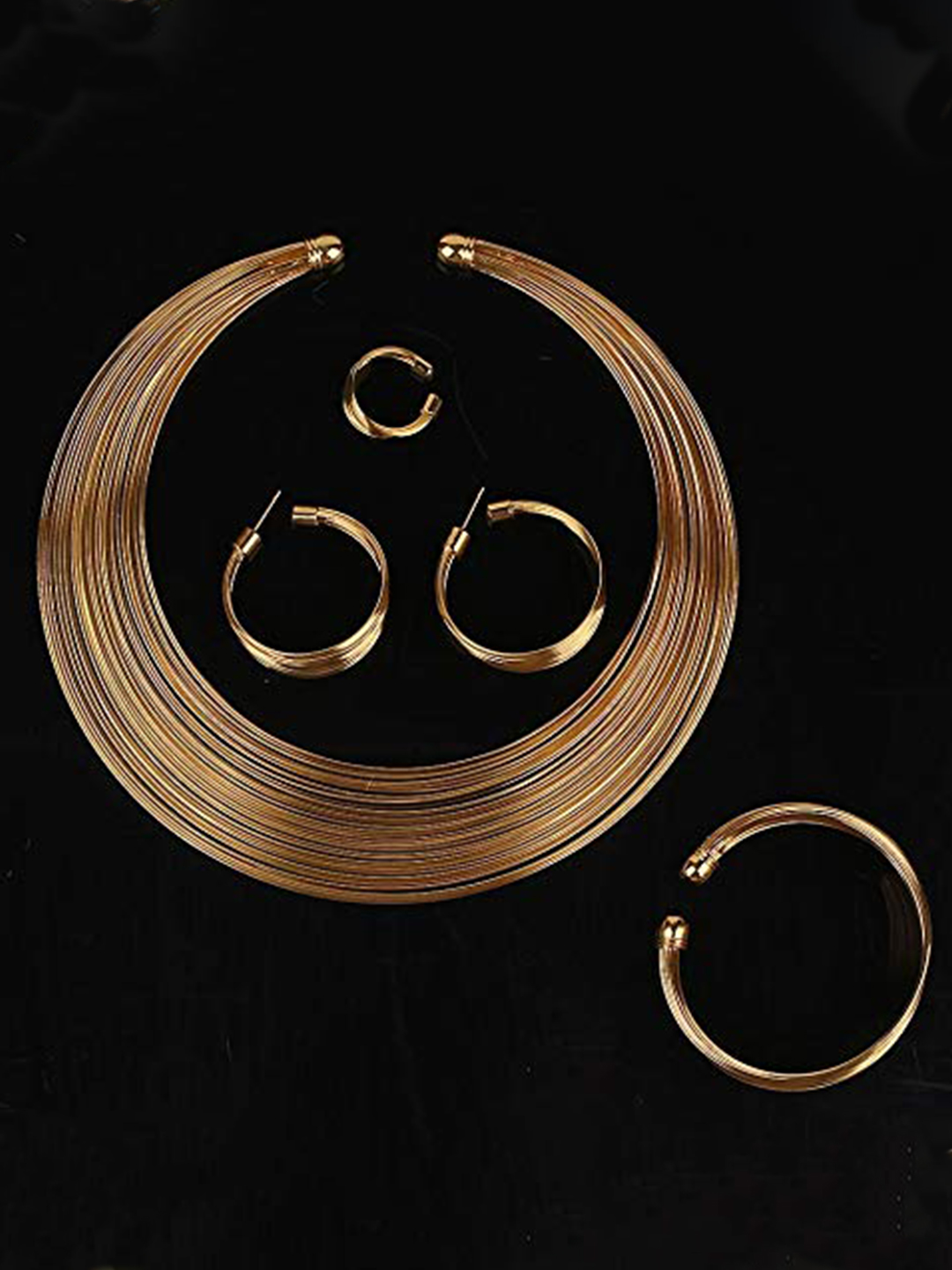 YouBella Women FashionsGold-Plated Chokar Necklace With Bracelet and Eaarrings or Ring combo Jewellery Set