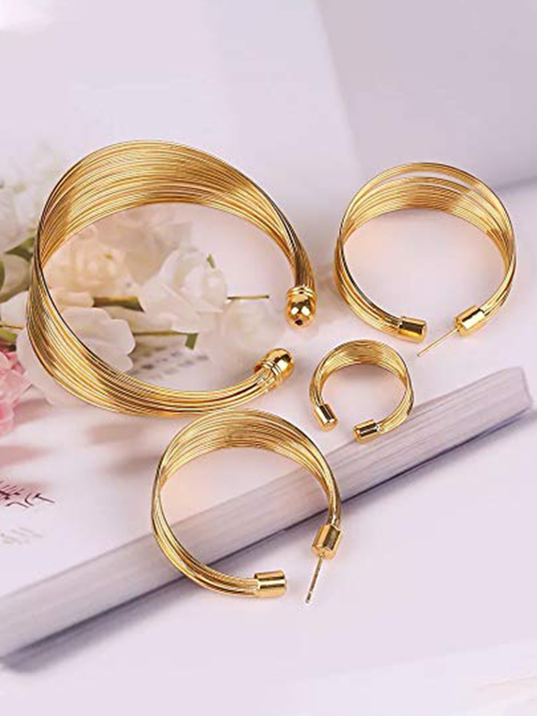 YouBella Women FashionsGold-Plated Chokar Necklace With Bracelet and Eaarrings or Ring combo Jewellery Set