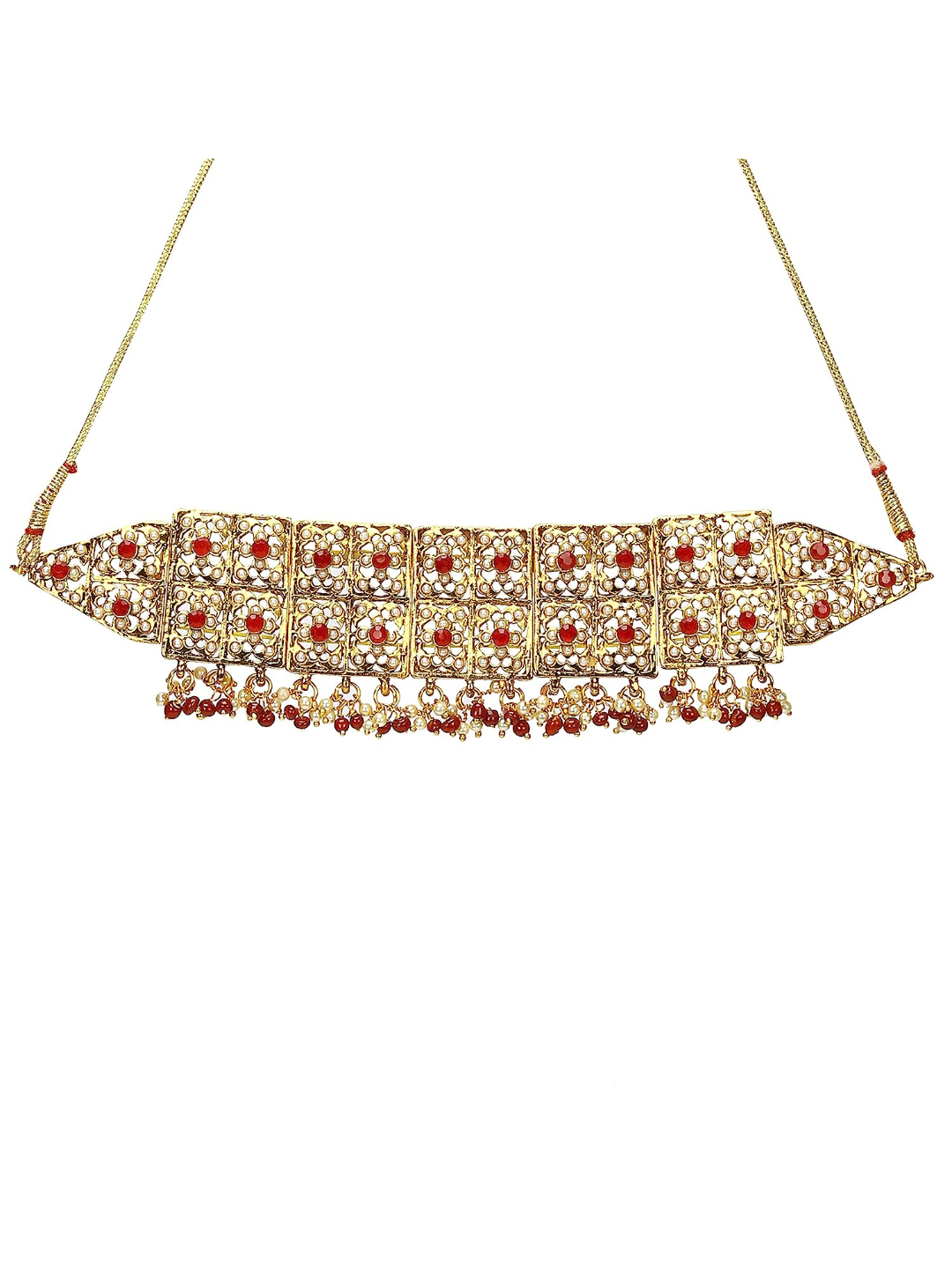 YouBella Stylish Jewellery Necklace Set Gold Plated Jewellery Set for Women (Golden) (YBNK_5775)