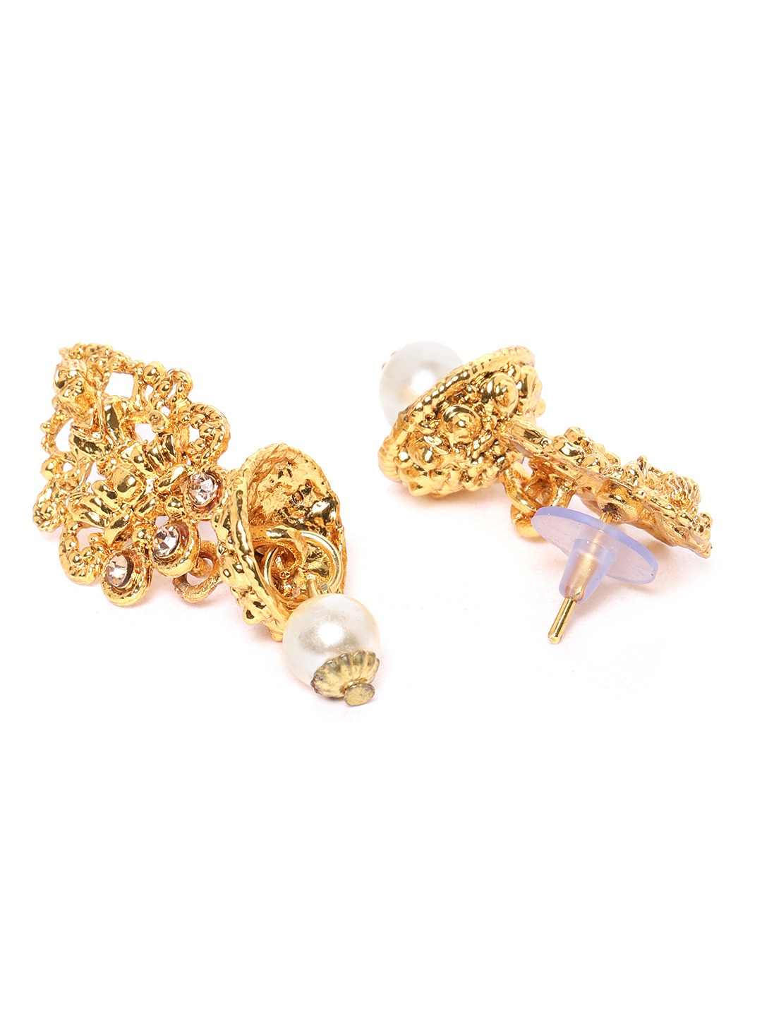 YouBella Gold-Plated Stone Studded  Beaded Goddess Laxmi Jewellery Set