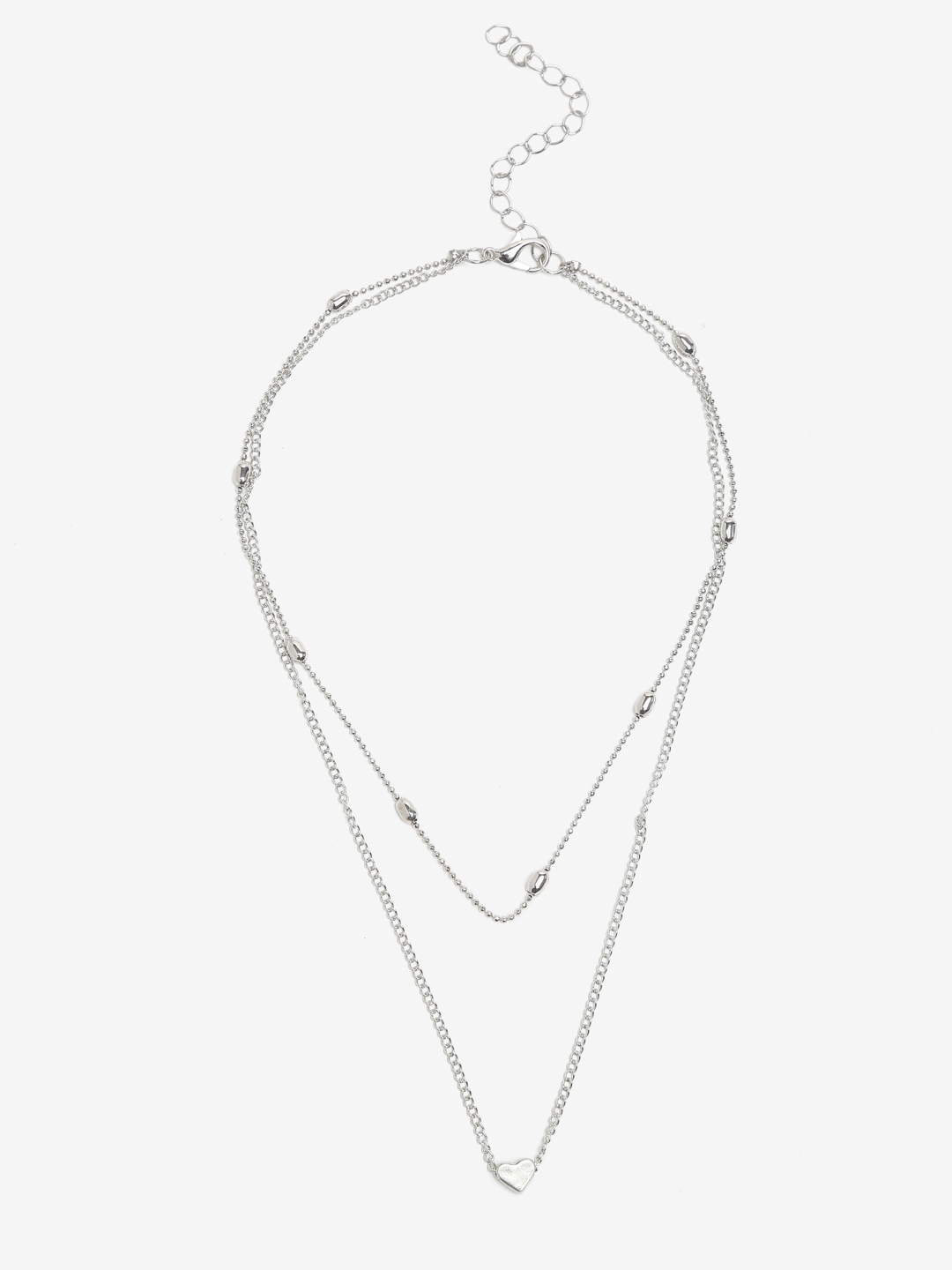 YouBella Stylish Trendy Multi Layer Jewellery Silver Plated Multi Strand Necklace for Women