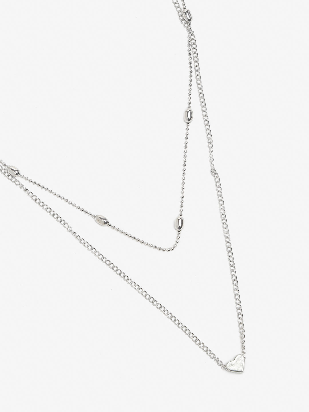 YouBella Stylish Trendy Multi Layer Jewellery Silver Plated Multi Strand Necklace for Women