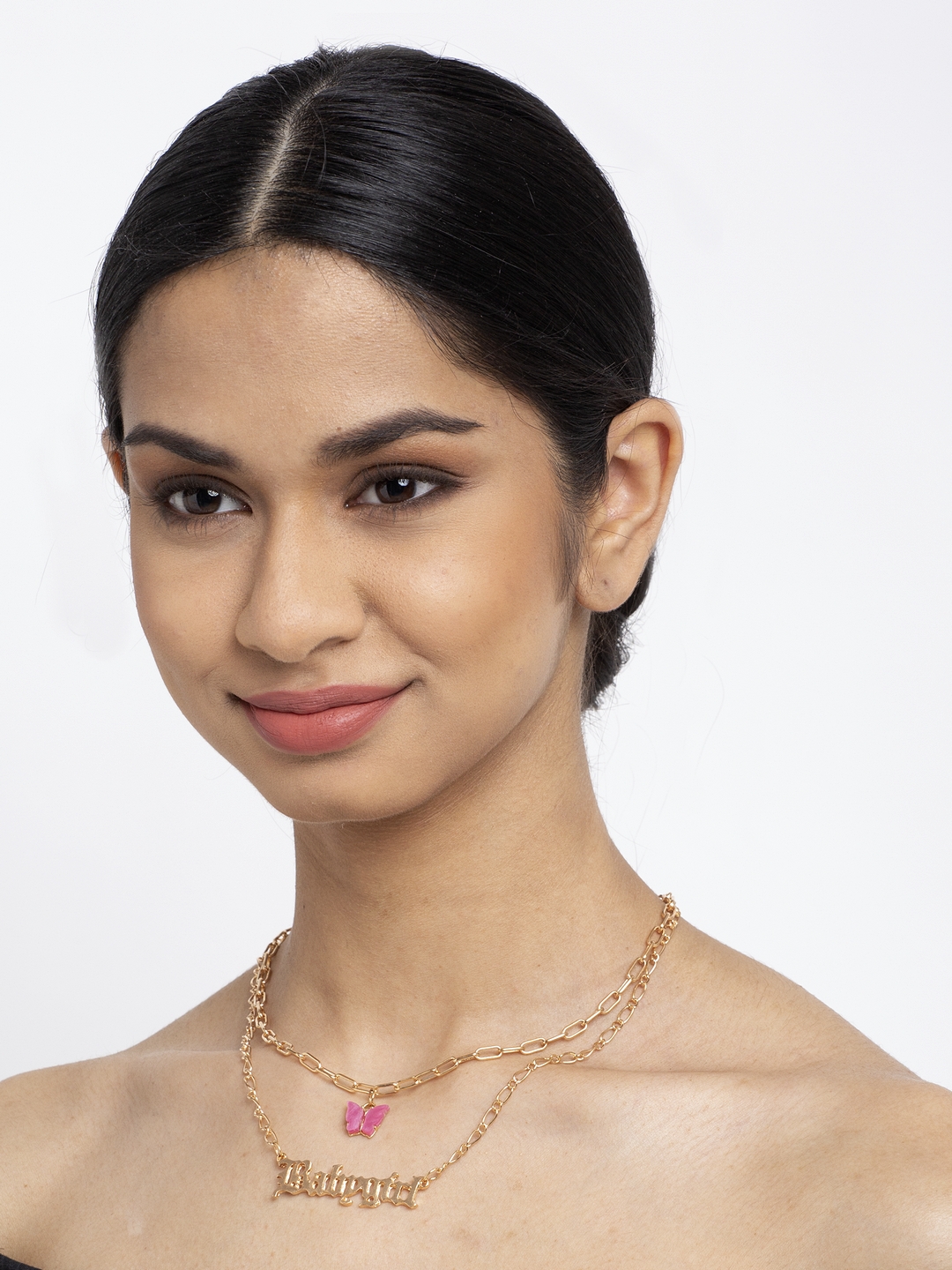 YouBella Stylish Jewellery Layered Gold Plated Multi Strand Necklace for Women (YBNK_5800, Golden)