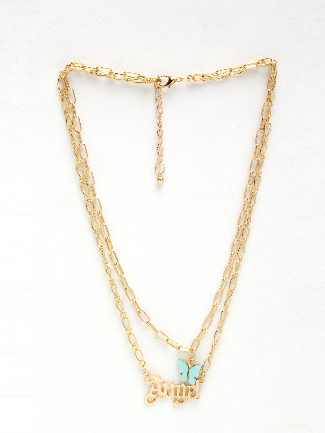 YouBella Stylish Layered Angel Gold Plated Multi Strand Necklace Jewellery for Women (Golden, YBNK_5801)