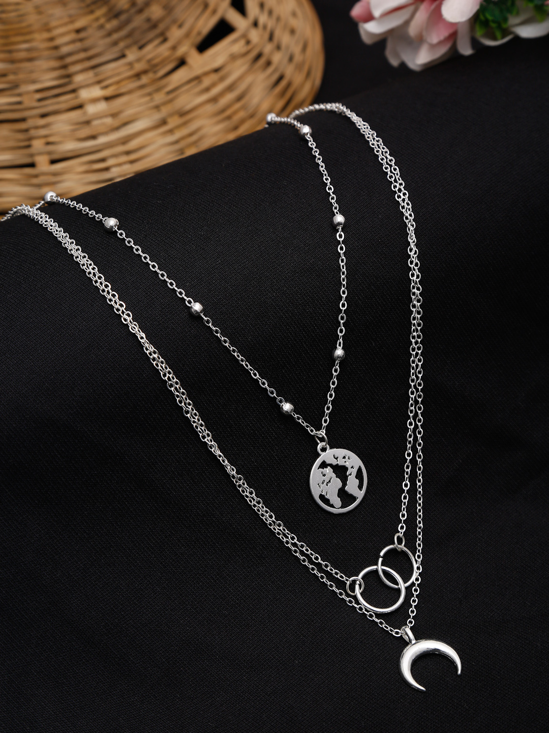 YouBella Jewellery for Women Stylish Pendant Necklace for Women & Girls (Silver) (YBNK_5827)