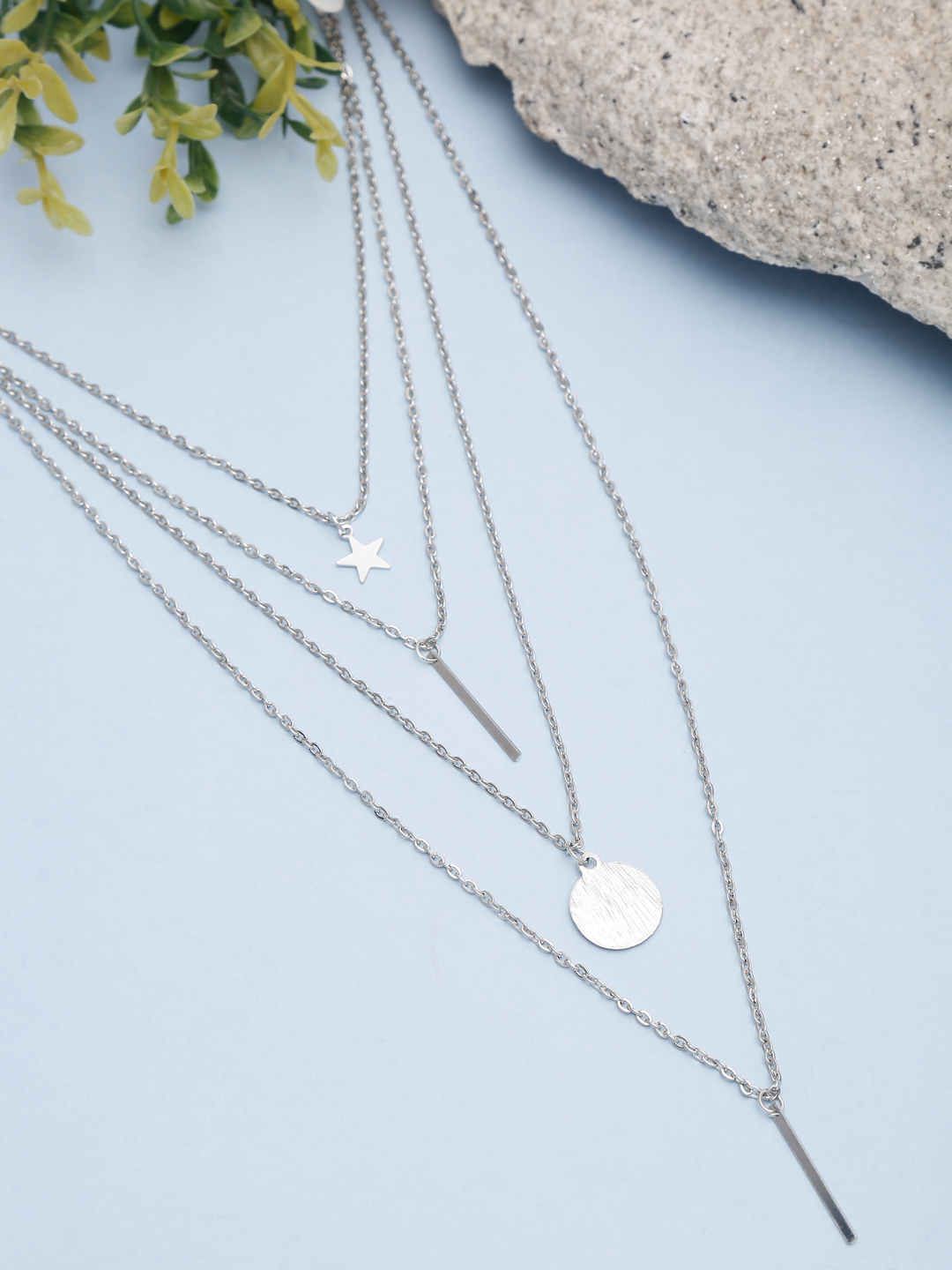 YouBella Jewellery for Women Stylish Pendant Necklace for Women & Girls (Silver) (YBNK_5830)