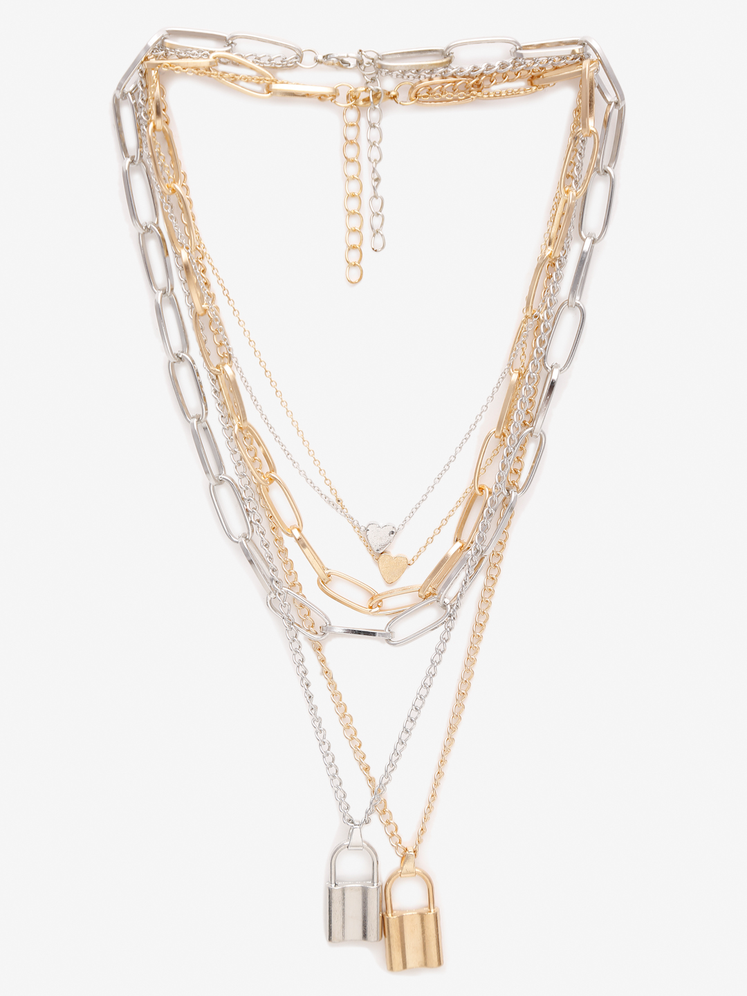 YouBella Jewellery for women Lock Pendant Necklace for Women & Girls (Combo)