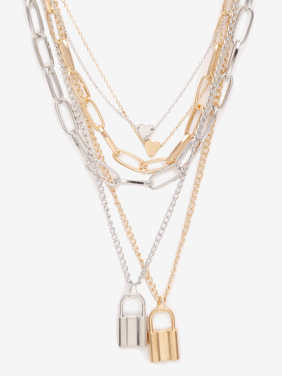 YouBella Jewellery for women Lock Pendant Necklace for Women & Girls (Combo)