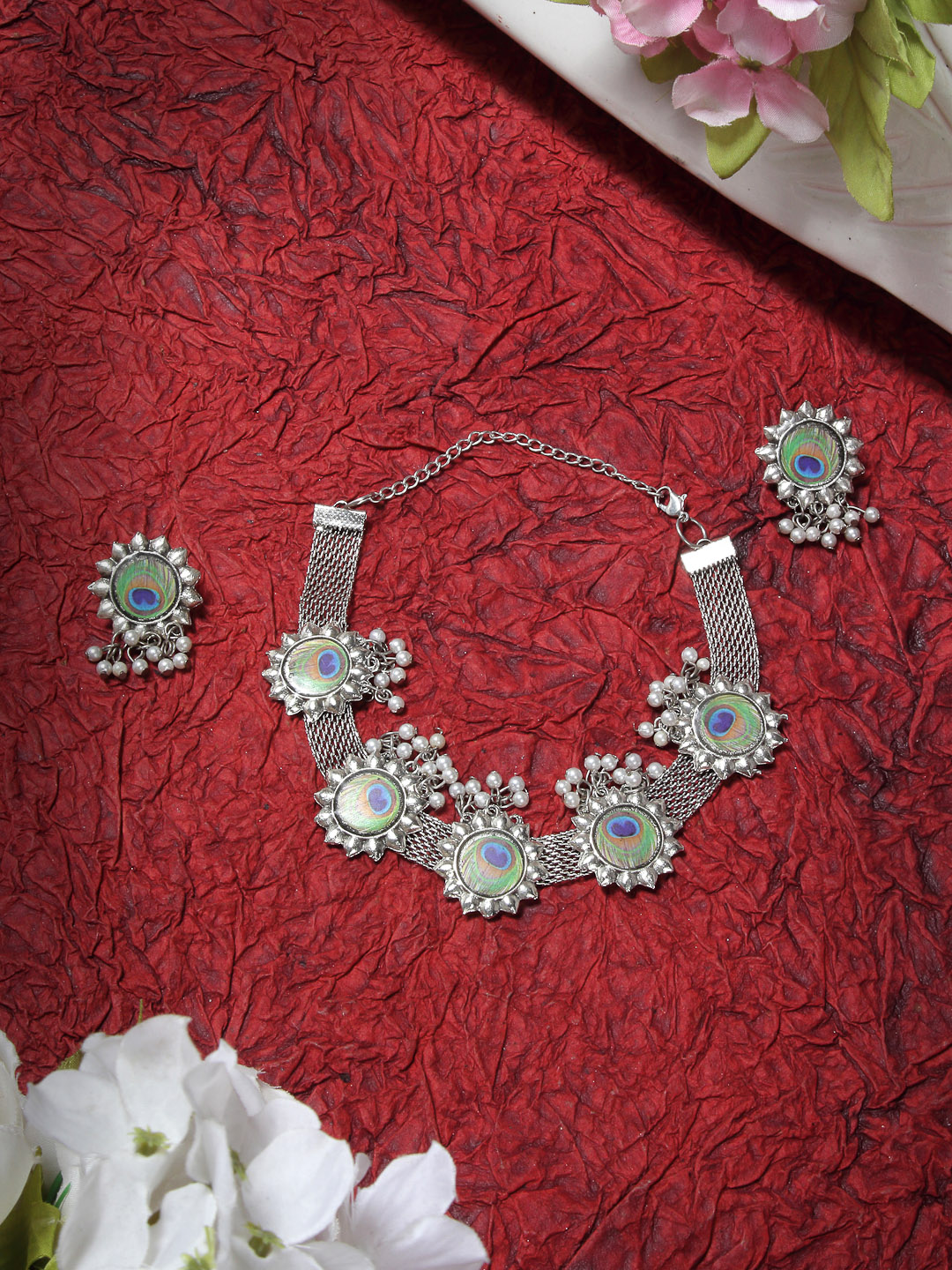 YouBella Jewellery for Women Aghani Tribal Oxidised Necklace Jewellery Set with Earrings for Women & Girls (Style 3)