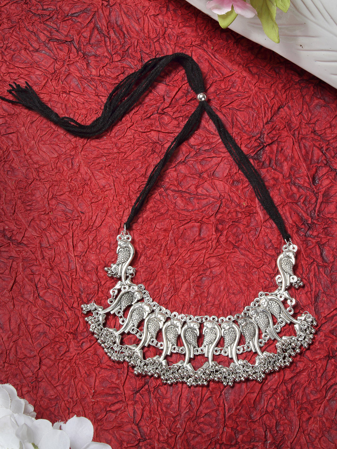 YouBella Jewellery for Women Aghani Tribal Oxidised Necklace Jewellery Set with Earrings for Women & Girls (Style 2)