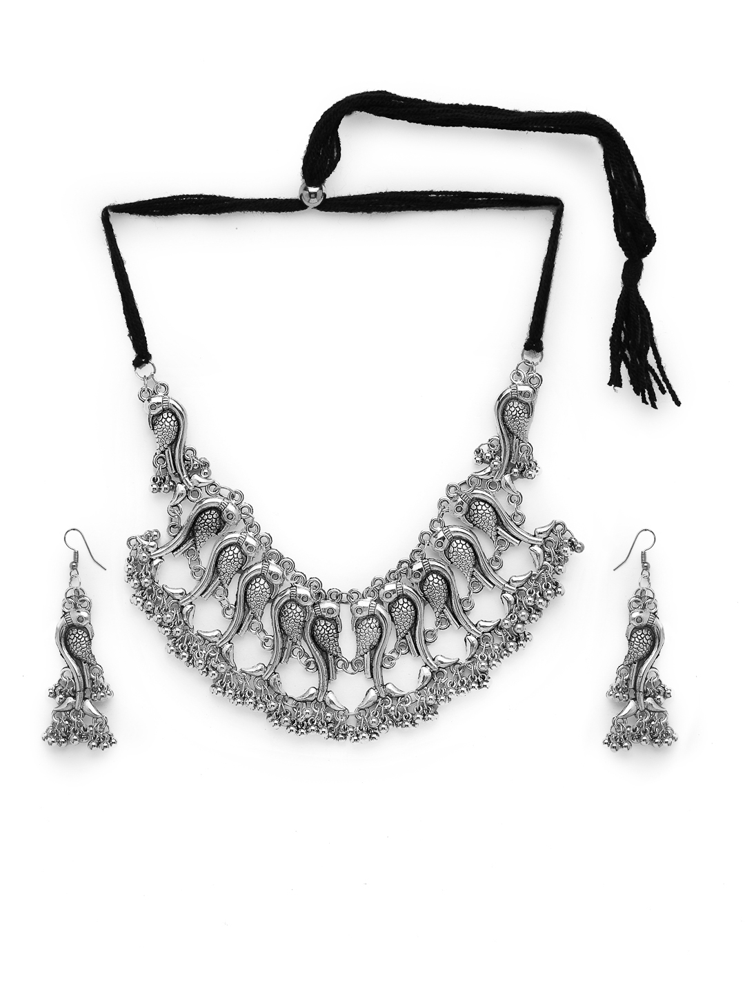YouBella Jewellery for Women Aghani Tribal Oxidised Necklace Jewellery Set with Earrings for Women & Girls (Style 2)