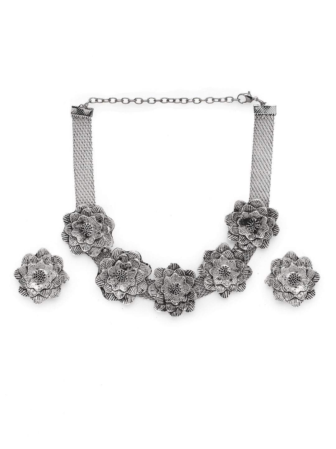 YouBella Jewellery for Women Aghani Tribal Oxidised Necklace Jewellery Set with Earrings for Women & Girls (Style 4)