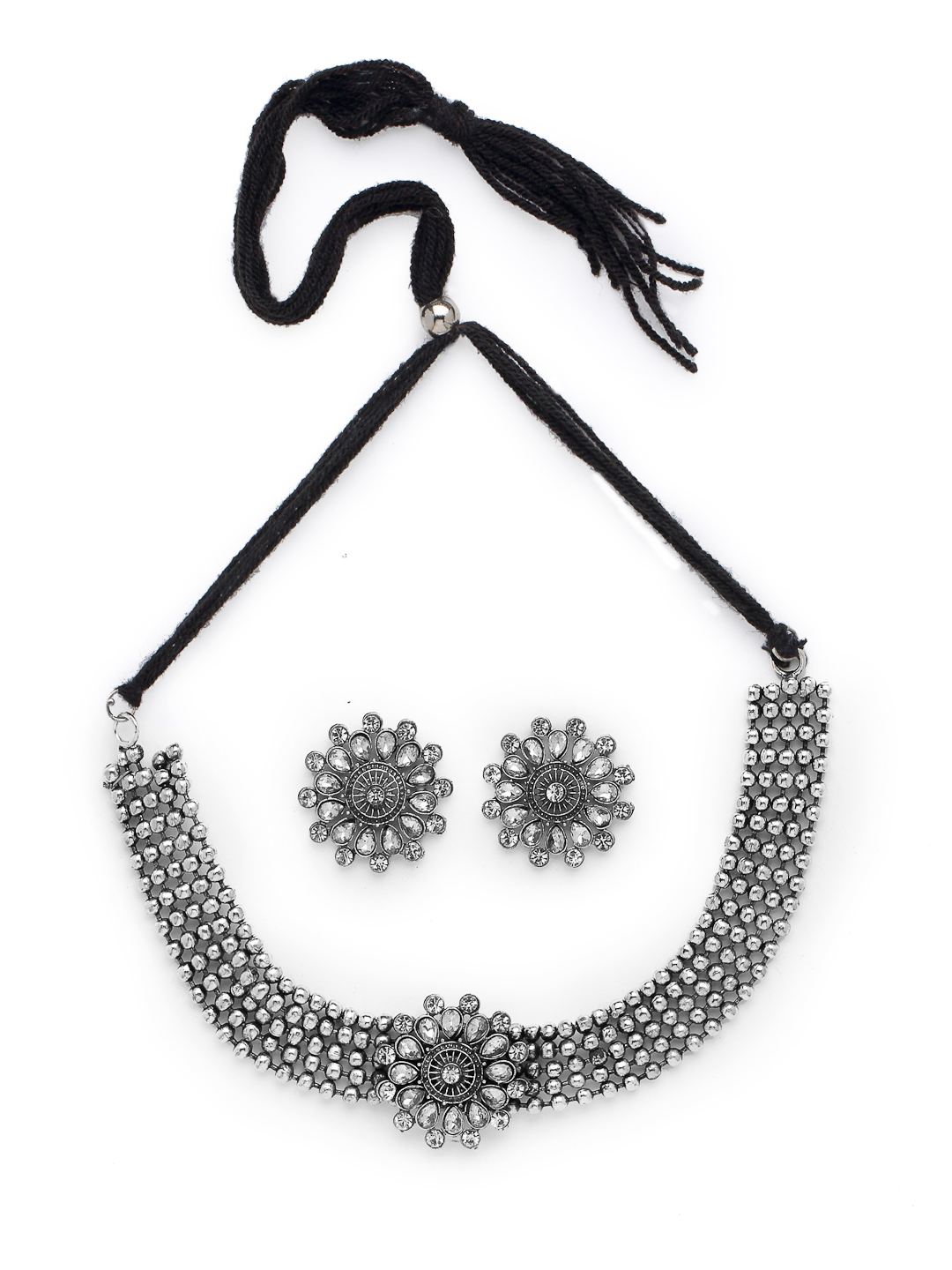YouBella Jewellery for Women Aghani Tribal Oxidised Necklace Jewellery Set with Earrings for Women & Girls (Style 1)