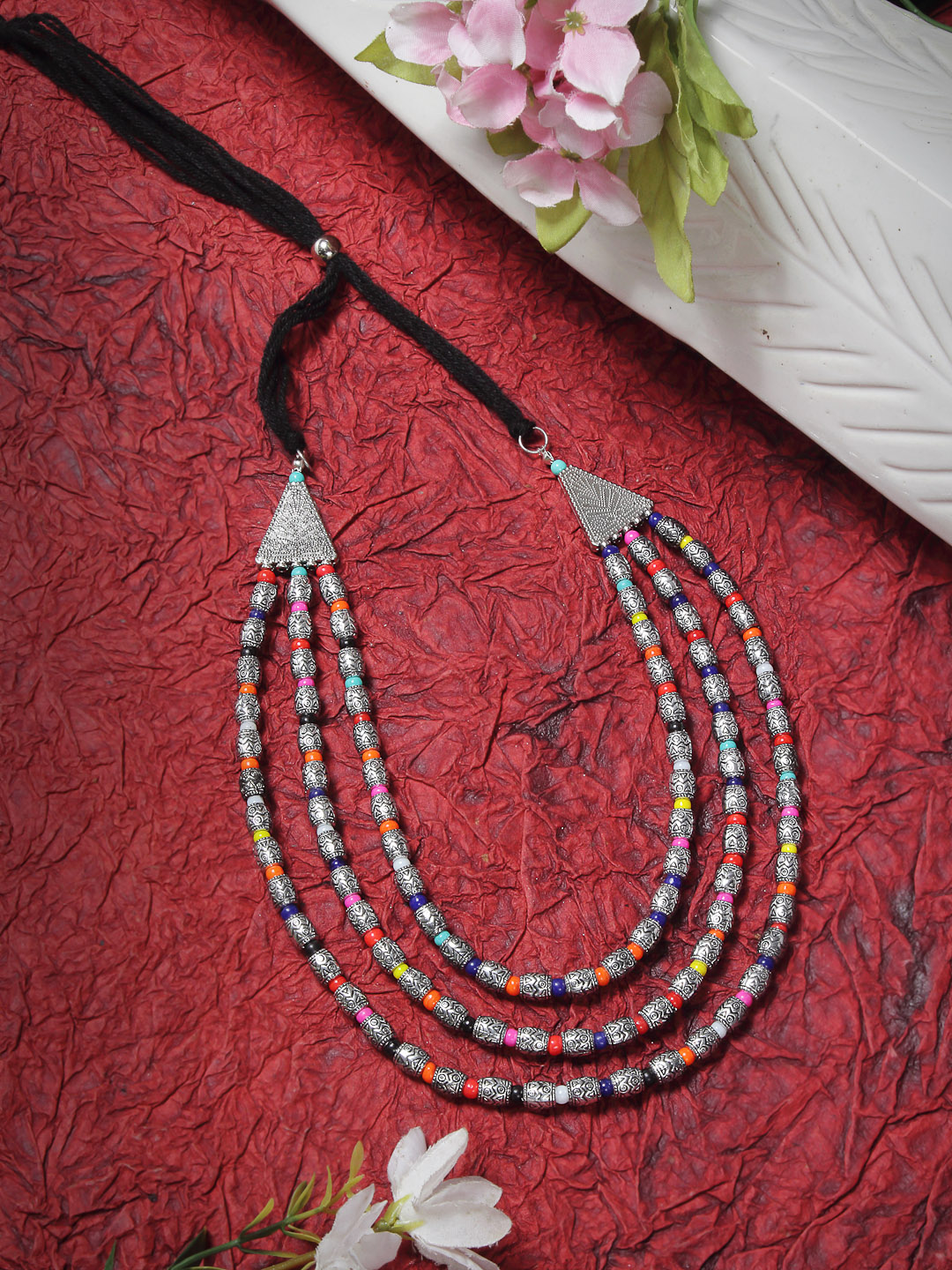 YouBella Jewellery for Women Aghani Tribal Oxidised Necklace for Women & Girls (Multi-Color) (YBNK_5838)