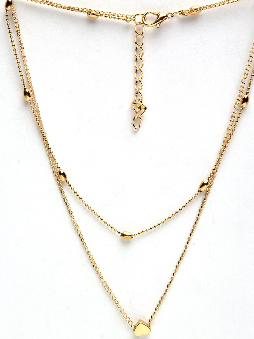 YouBella Gold-Toned & Silver-Toned Alloy Gold-Plated Set of 2 Layered Chains