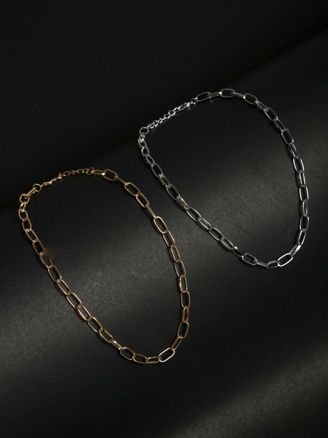 YouBella Women Set of 2 Gold-Toned & Silver-Toned Alloy Gold-Plated Layered Chain