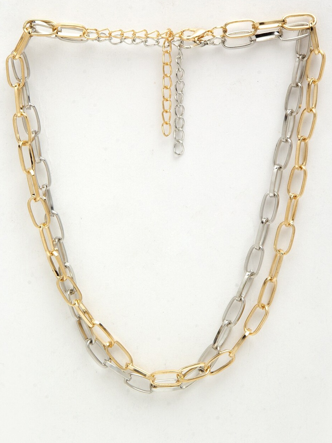 YouBella Women Set of 2 Gold-Toned & Silver-Toned Alloy Gold-Plated Layered Chain