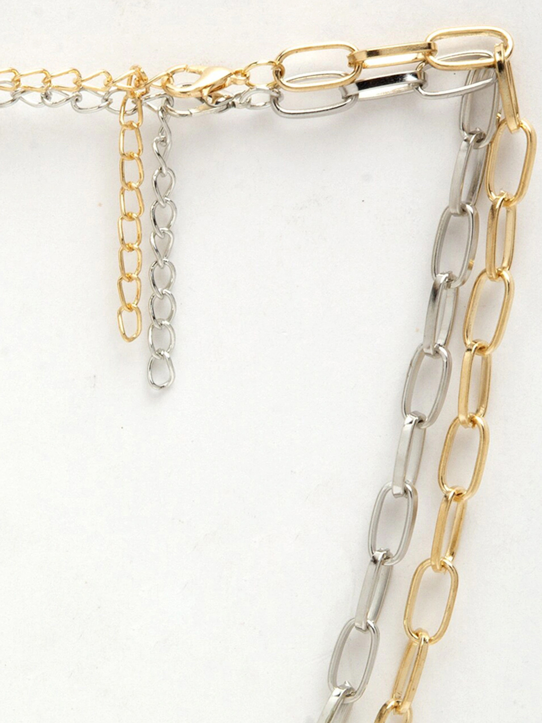 YouBella Women Set of 2 Gold-Toned & Silver-Toned Alloy Gold-Plated Layered Chain