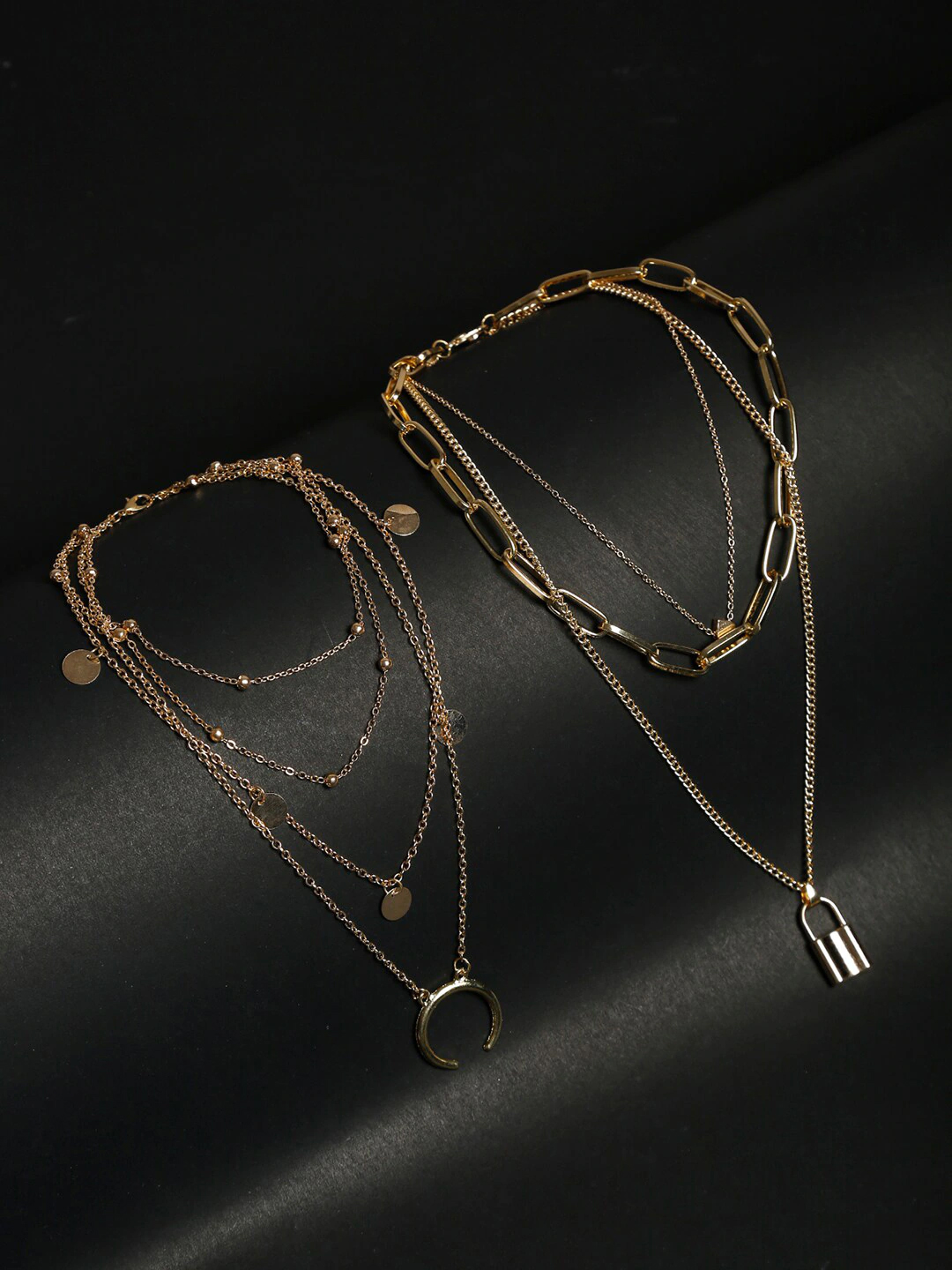 YouBella Set of 2 Gold-Plated Alloy Layered Chains