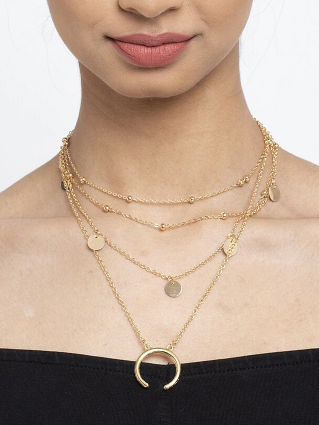 YouBella Set of 2 Gold-Plated Alloy Layered Chains