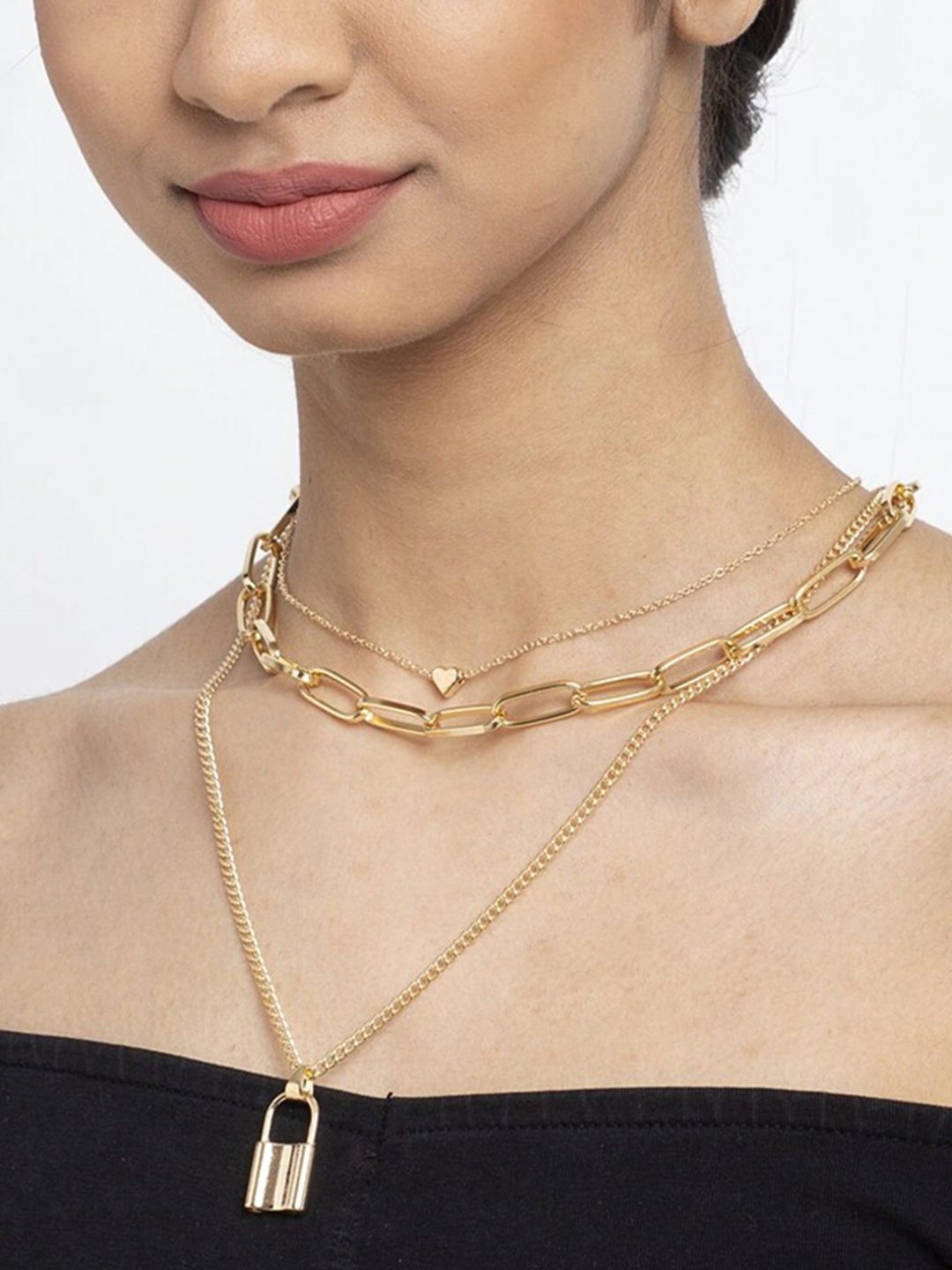 YouBella Set of 2 Gold-Plated Alloy Layered Chains