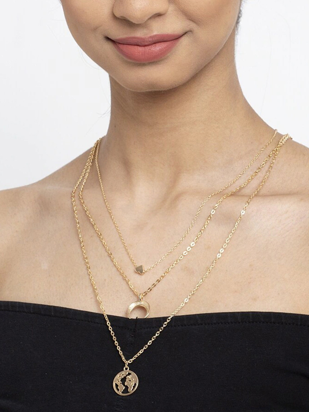 YouBella Gold-Toned Alloy Gold-Plated Layered Chain