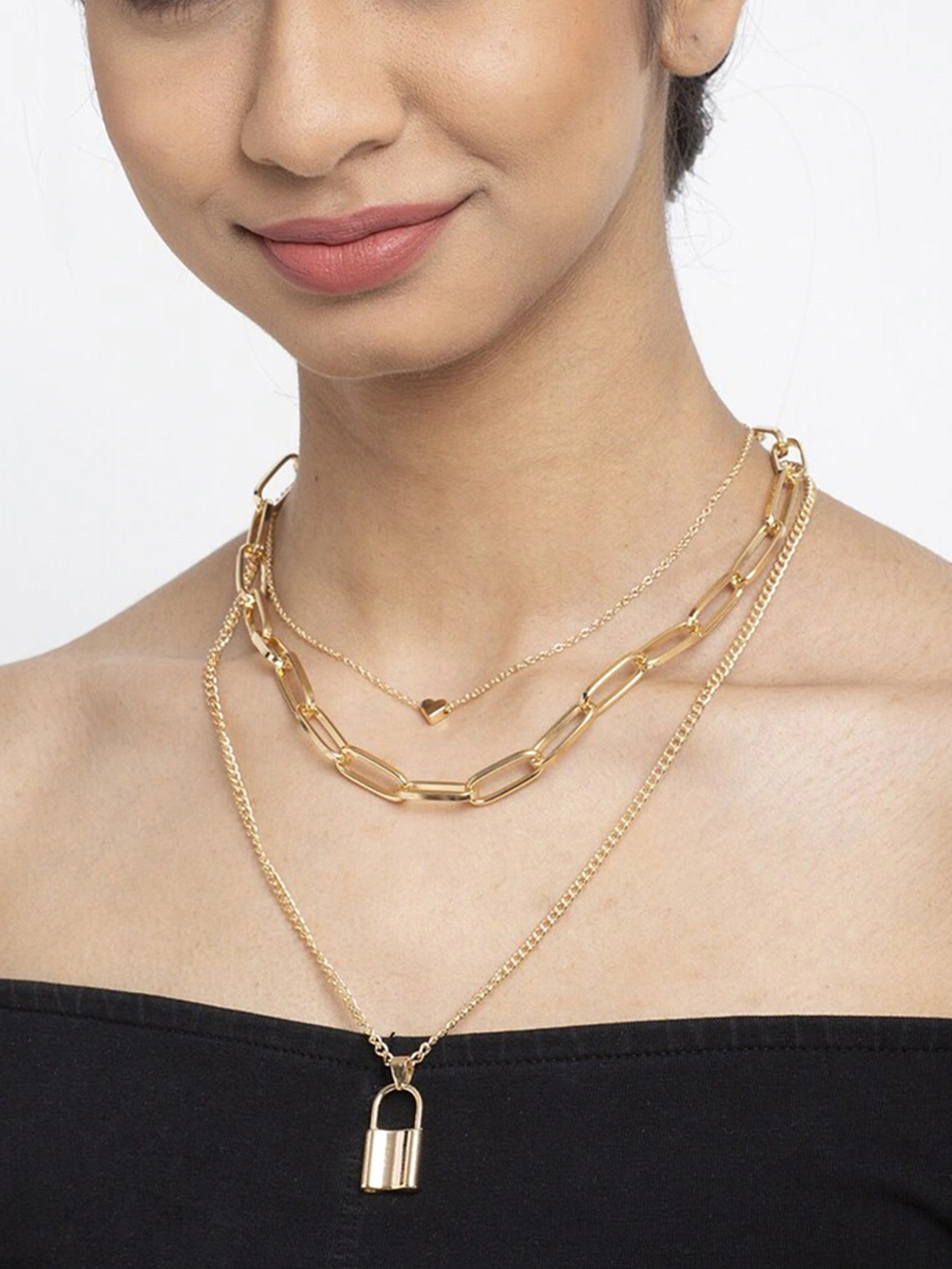 YouBella Gold-Toned Alloy Gold-Plated Layered Chain