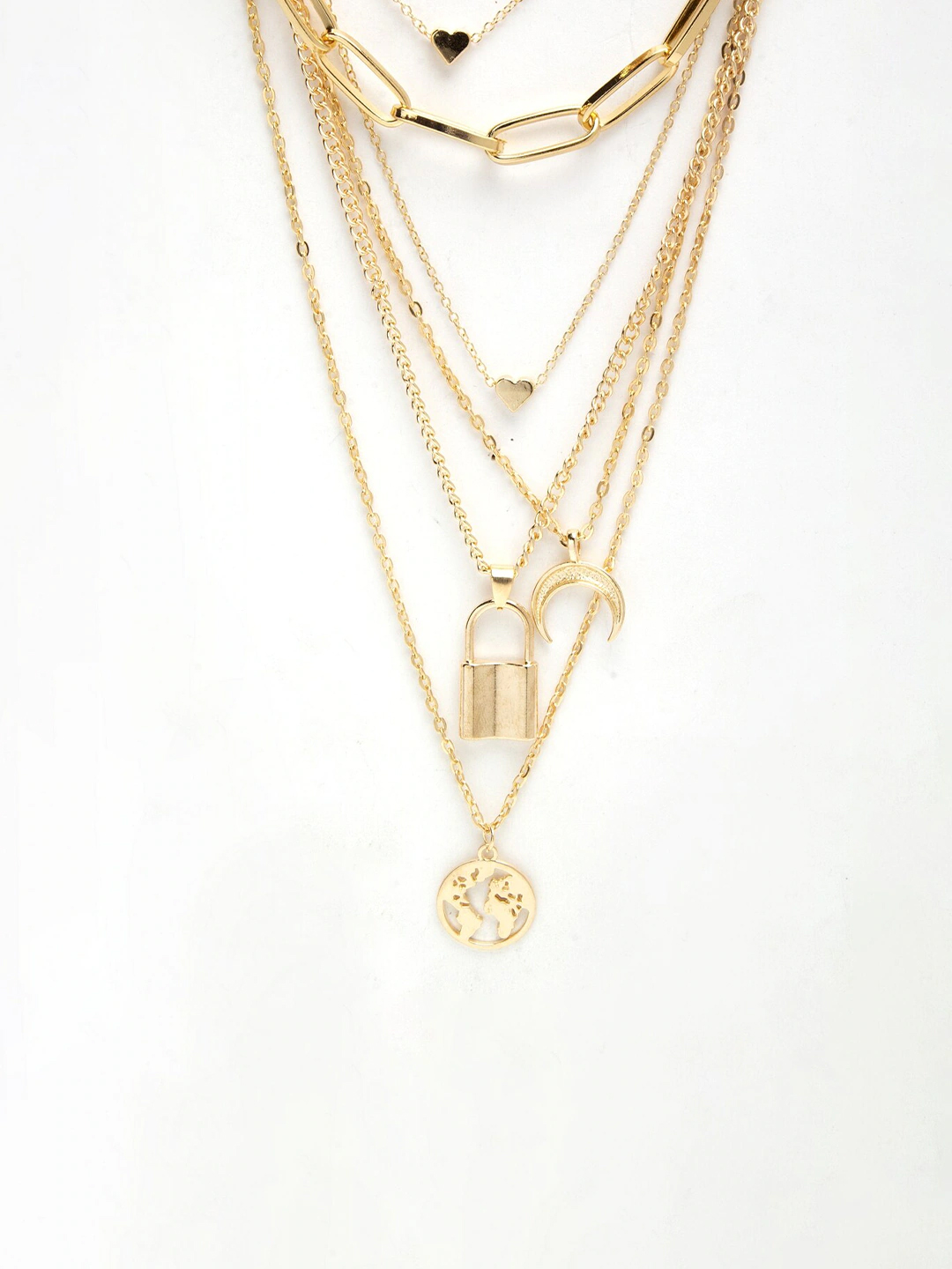 YouBella Gold-Toned Alloy Gold-Plated Layered Chain
