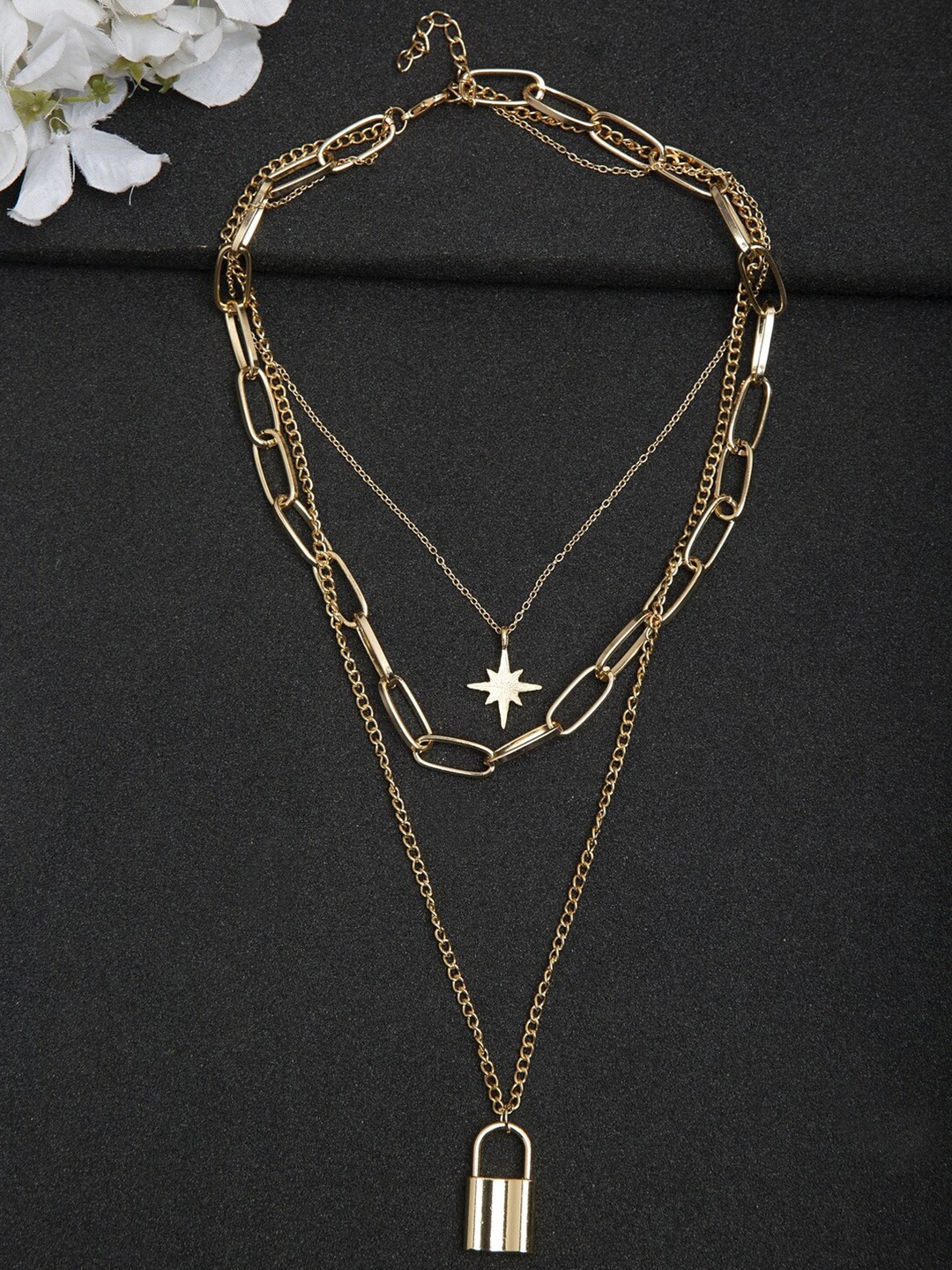 YouBella Gold-Toned Alloy Gold-Plated Layered Chain