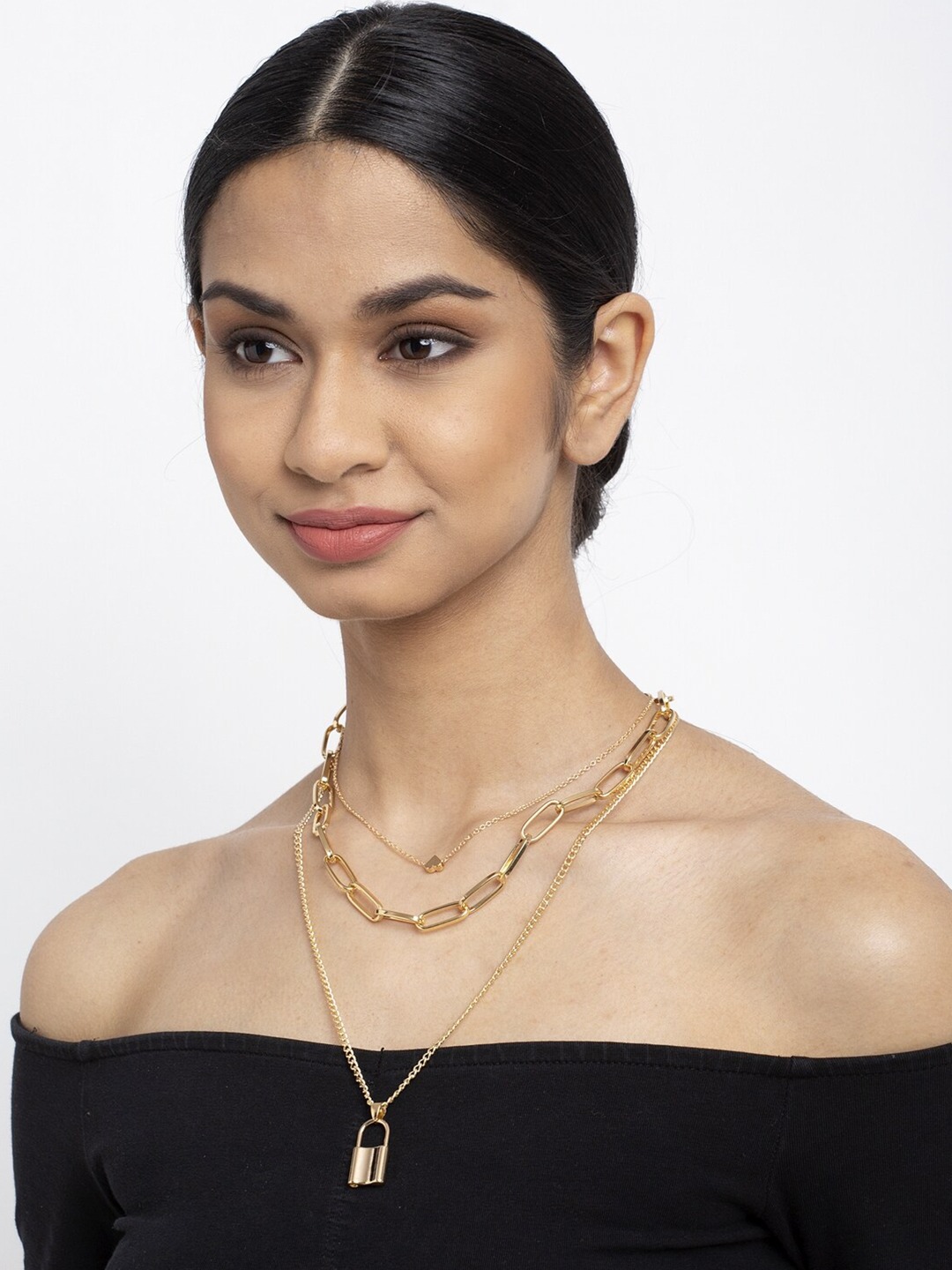 YouBella Gold-Toned Alloy Gold-Plated Layered Chain