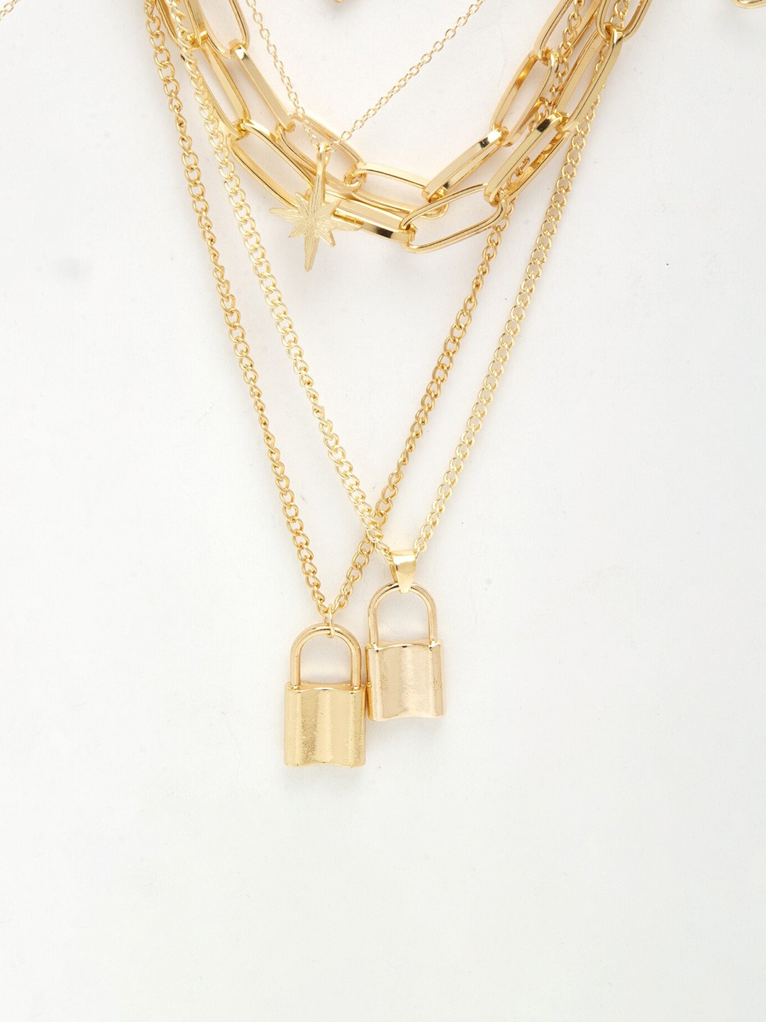 YouBella Gold-Toned Alloy Gold-Plated Layered Chain