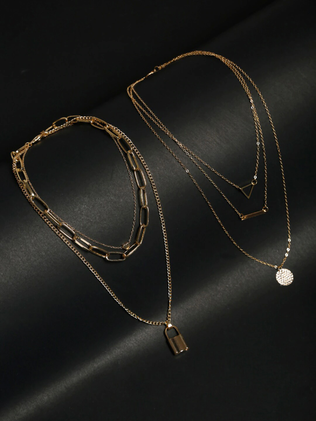 YouBella Set Of 2 Gold-Plated Gold-Plated Layered Chain
