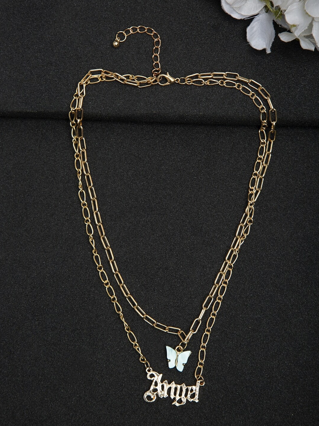 YouBella Set Of 2 Gold-Plated & Pink Gold-Plated Layered Chain