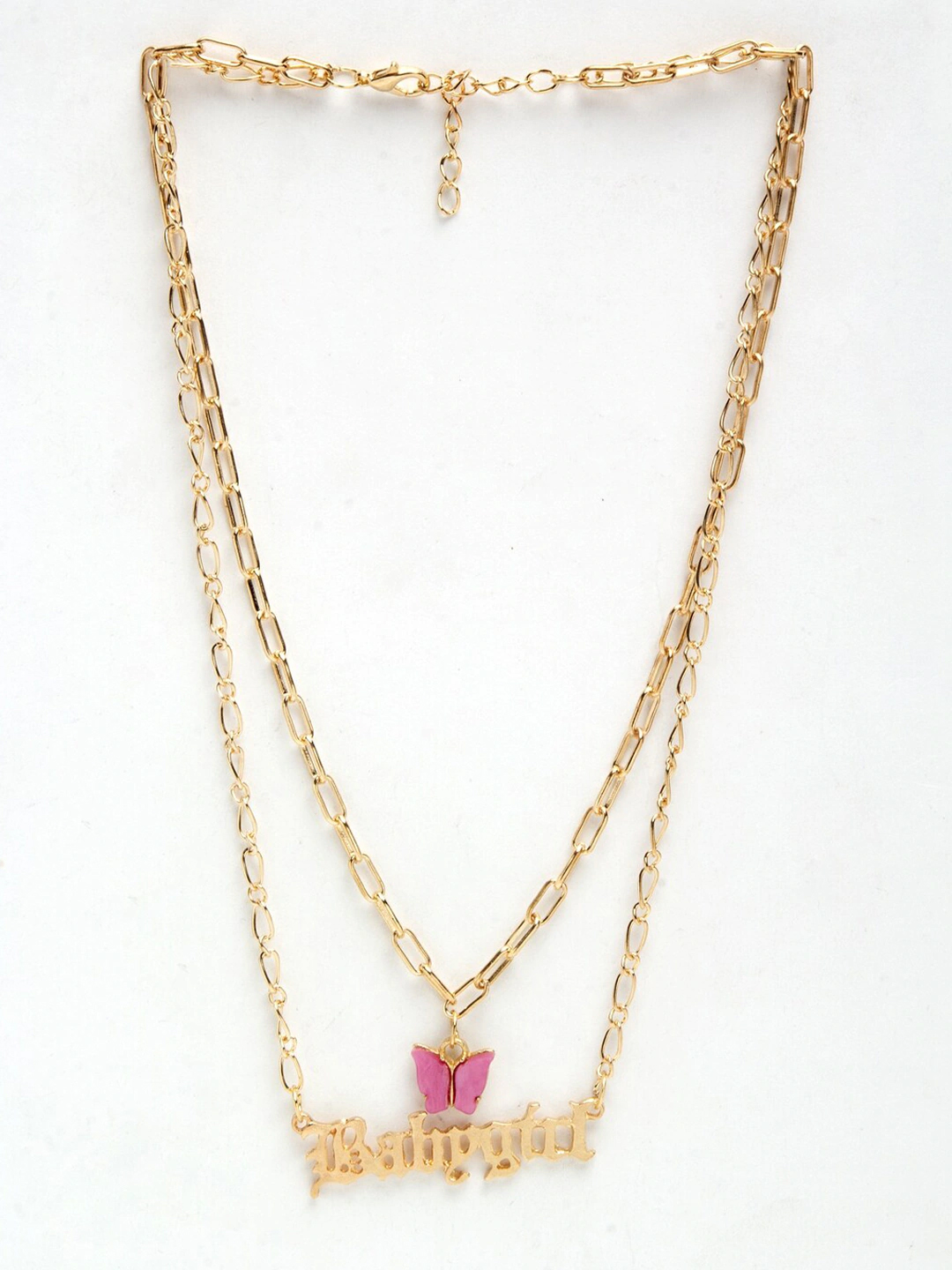 YouBella Set Of 2 Gold-Plated & Pink Gold-Plated Layered Chain