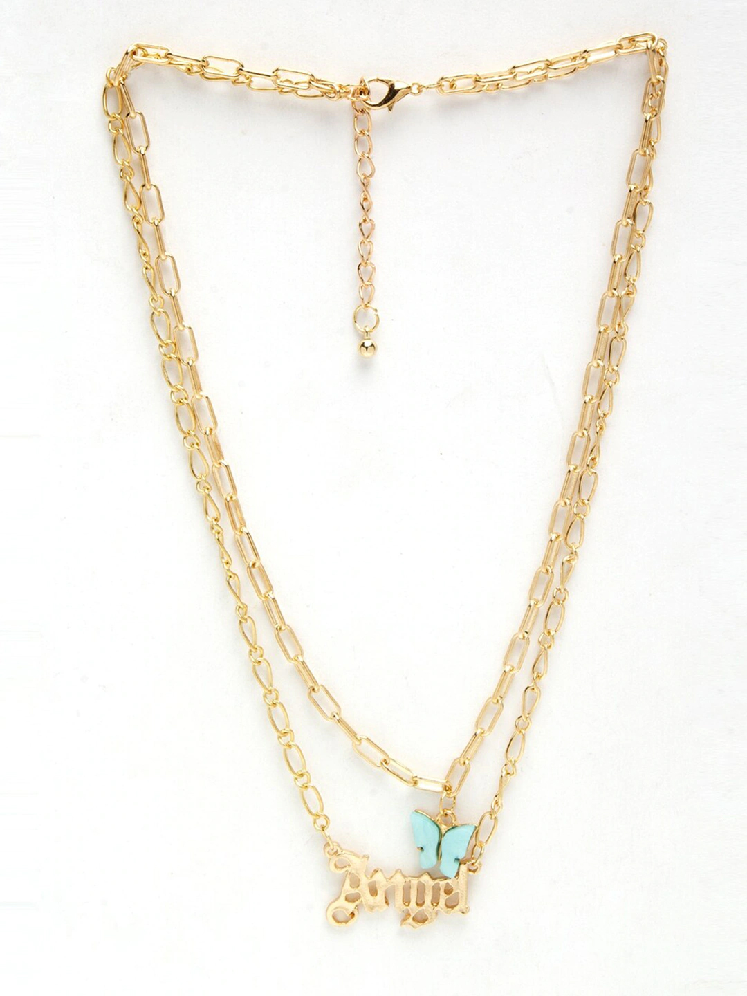 YouBella Set Of 2 Gold-Plated & Pink Gold-Plated Layered Chain
