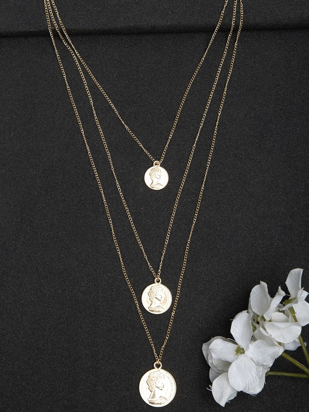 YouBella Gold-Toned Alloy Gold-Plated Set of 2 Layered Necklaces