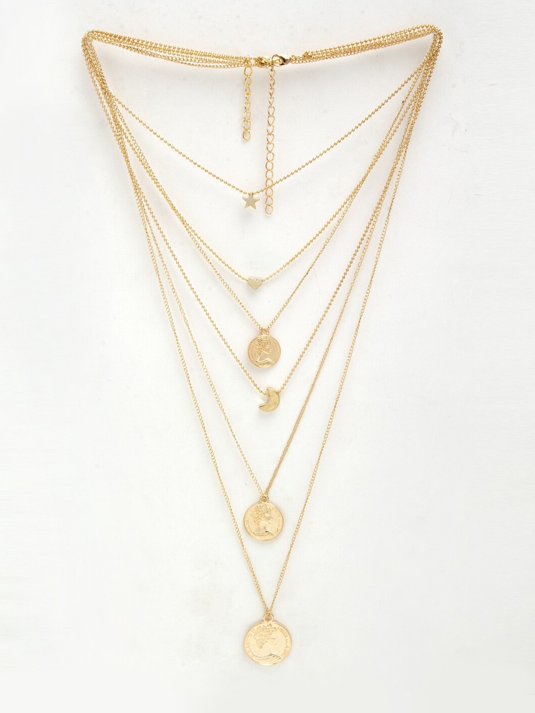 YouBella Gold-Toned Alloy Gold-Plated Set of 2 Layered Necklaces