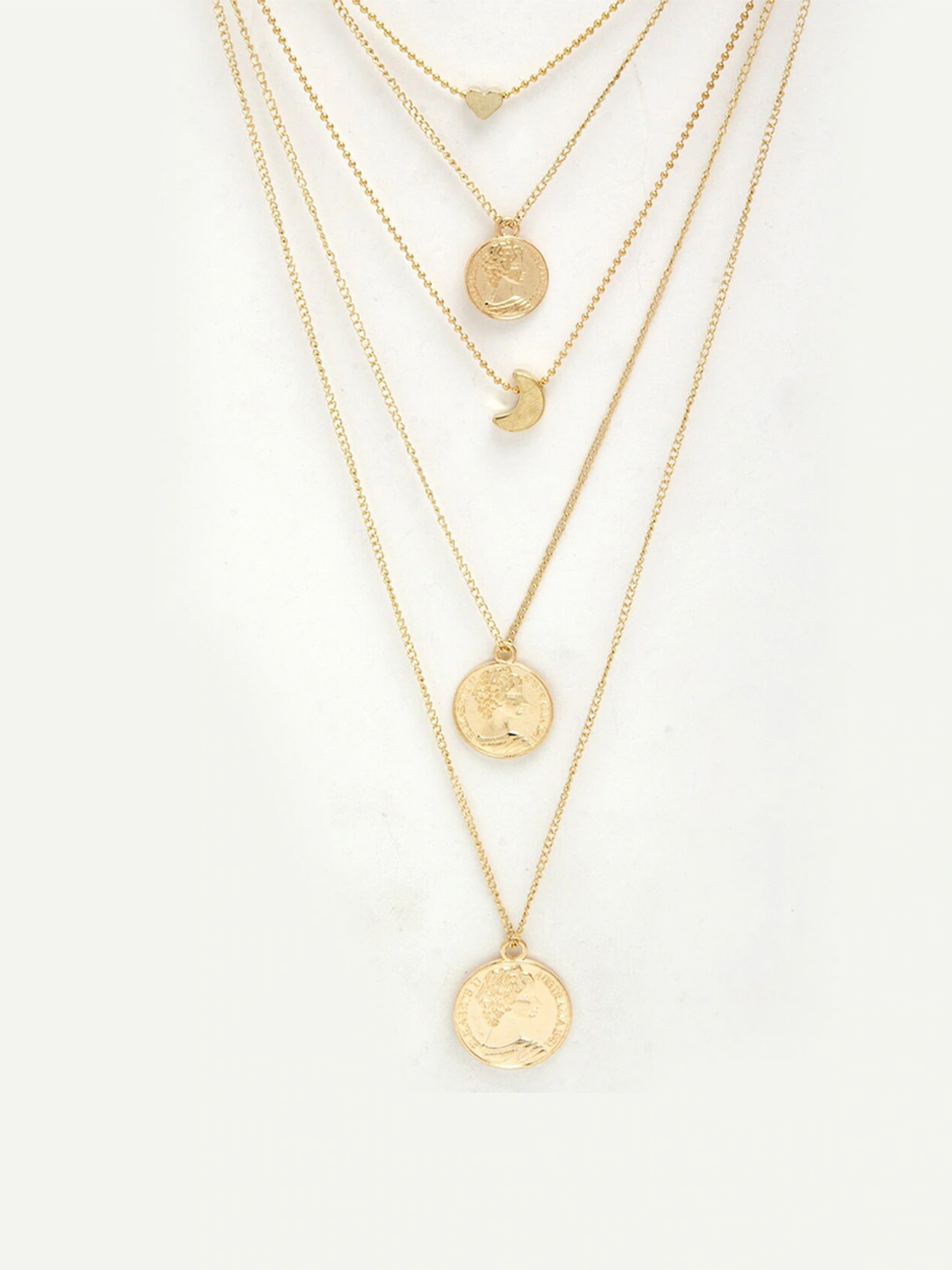 YouBella Gold-Toned Alloy Gold-Plated Set of 2 Layered Necklaces