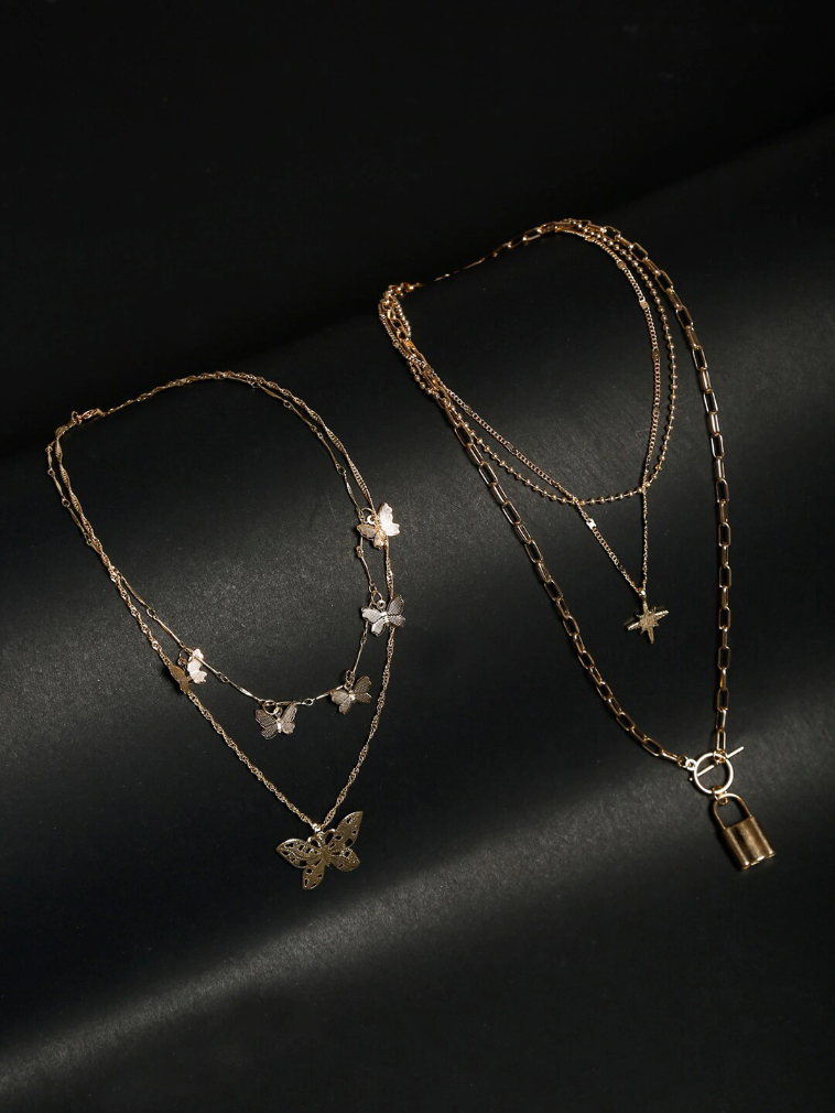 YouBella Set of 2 Gold-Plated Layered Chains
