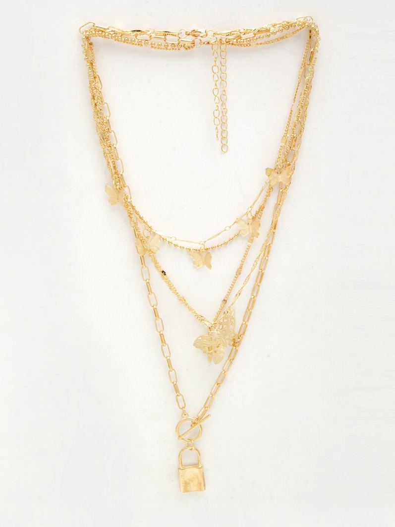 YouBella Set of 2 Gold-Plated Layered Chains