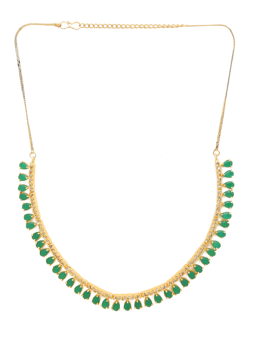 YouBella Jewellery Sets for Women Latest Design Crystal Necklace Jewellery set with Earrings For Girls/Women (Green)