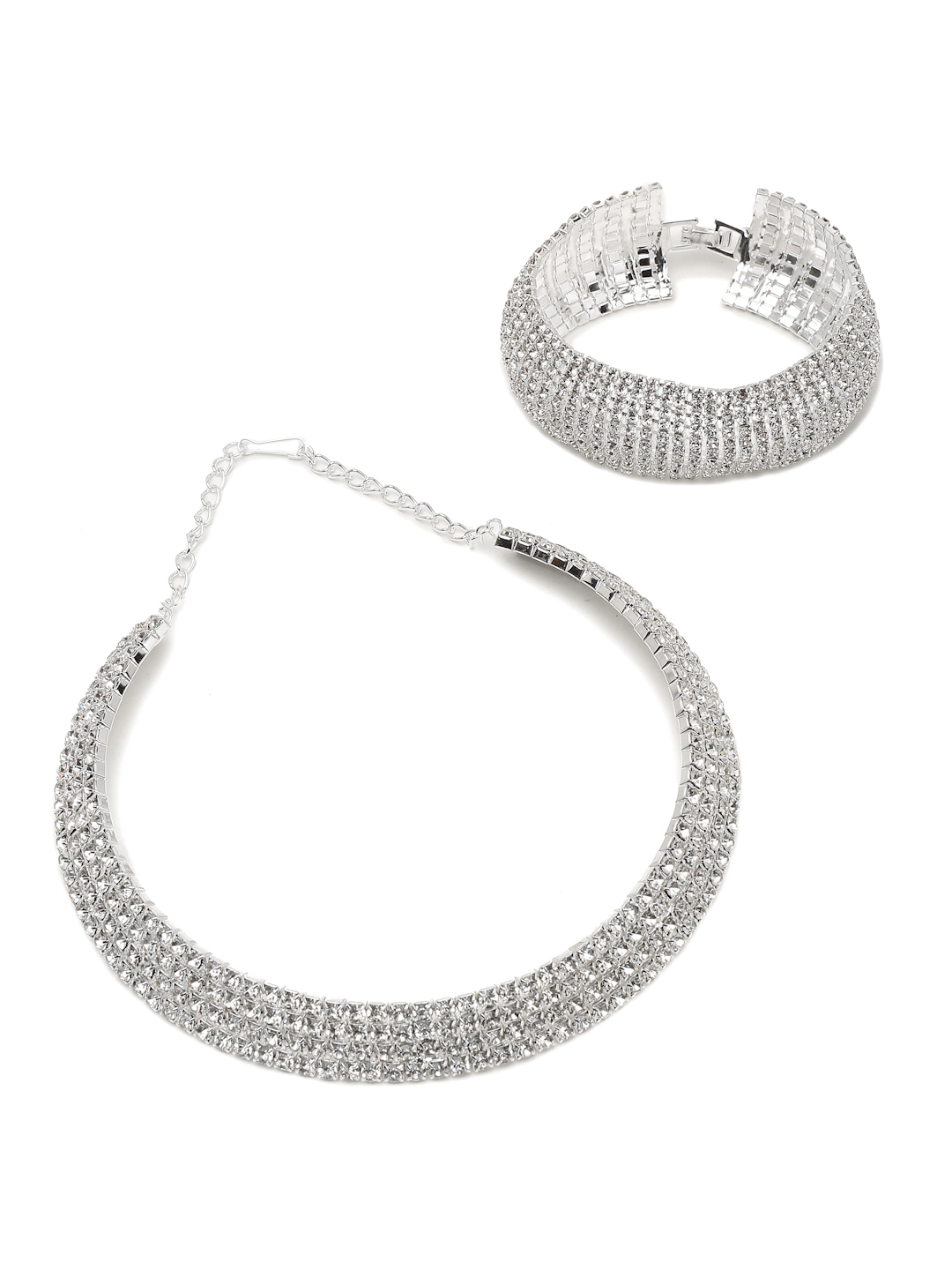 YouBella Jewellery Stylish Crystal Combo of Necklace and Bracelet Jewellery for Women and Girls