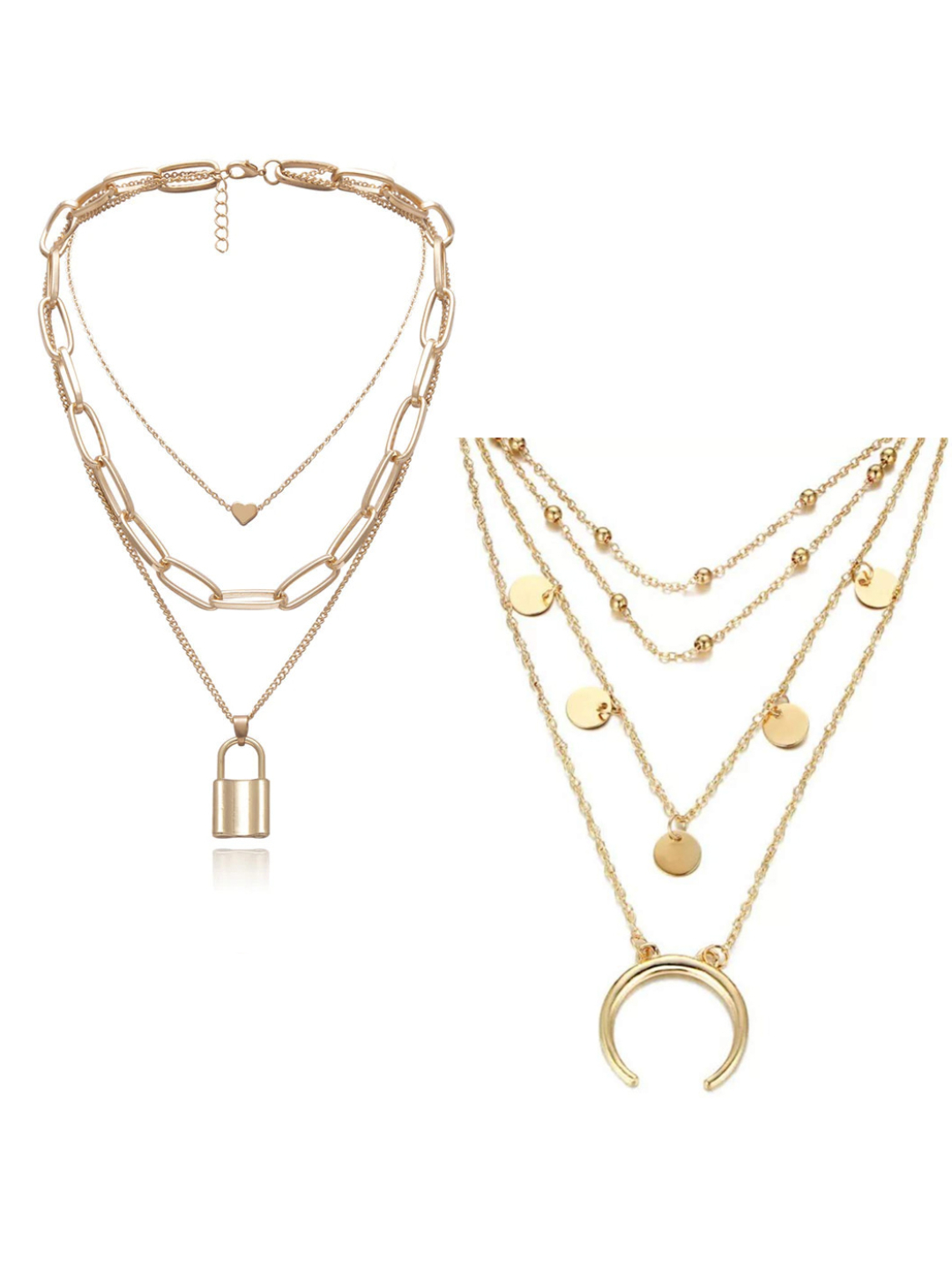 YouBella Jewellery Stylish Combo of Two Necklace Chains for Women and Girls (Style 3)